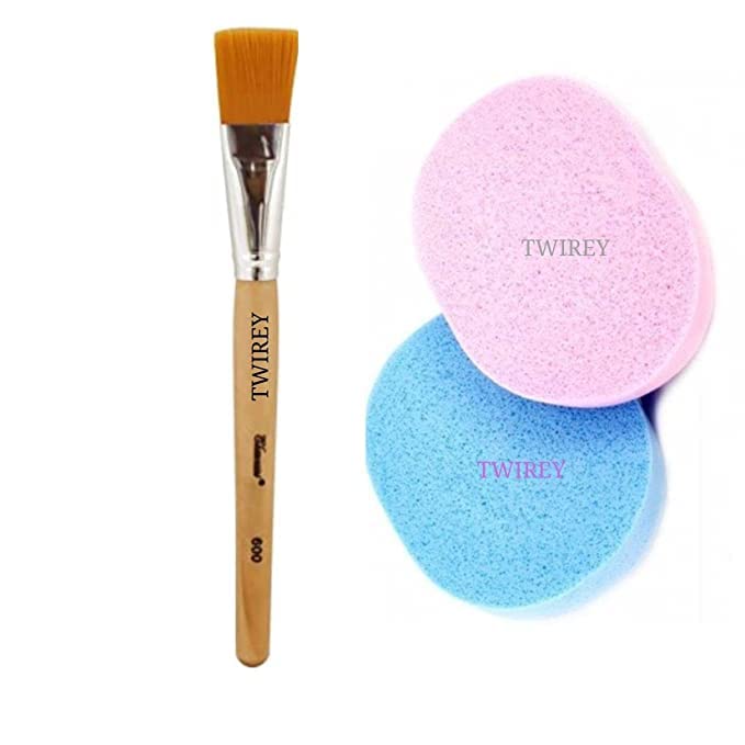 Premium Wooden Facial Cleansing Brush & Exfoliating Sponge Set for Men & Women - Pack of 3 - Gentle Skin Care & Makeup Removal Tool for Daily Beauty Routine