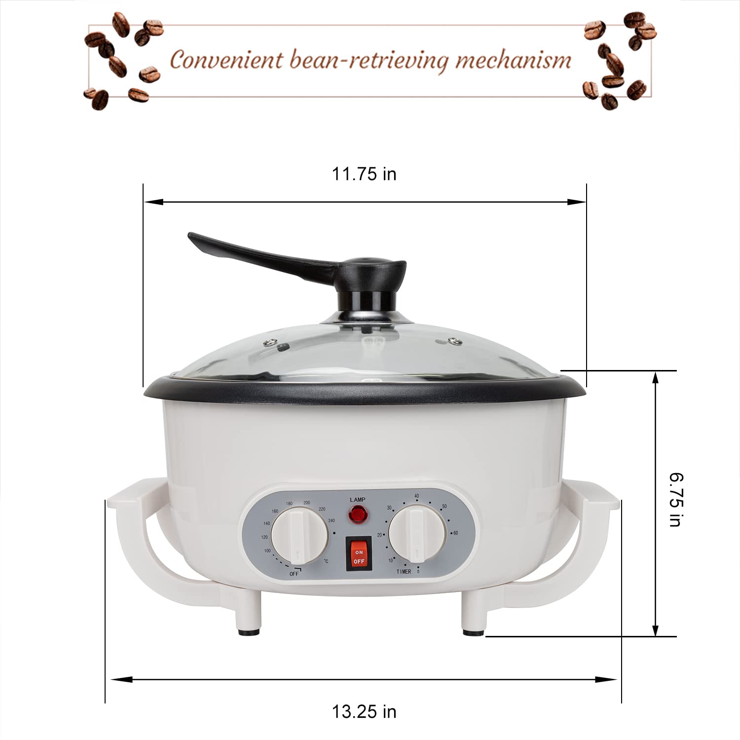 Upgraded 110V Home Coffee Roaster Machine with Timer - Easy to Use for Beginners - Perfect for Fresh Coffee Beans Roasting at Home, Small Coffee Shops & Gifts