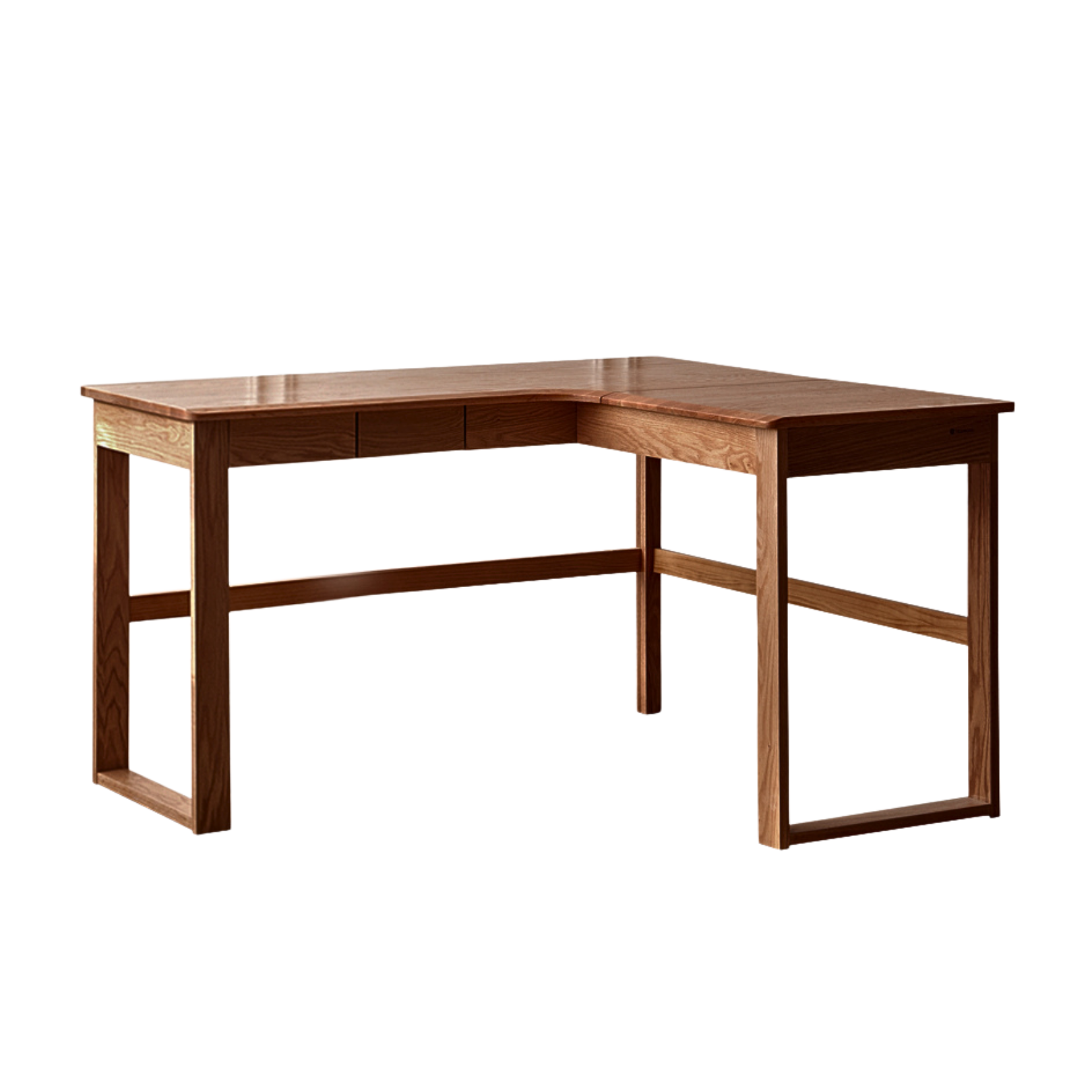Solid Oak Wood L-Shaped Corner Office Desk - Modern Home & Office Workspace Solution for Productivity & Comfort