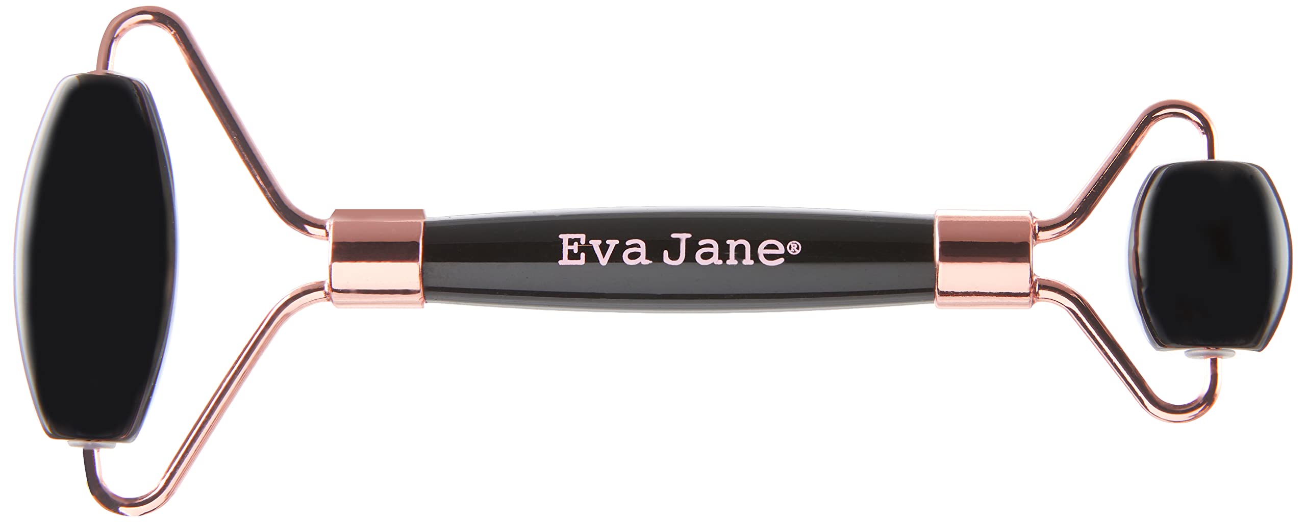 EVA JANE Roller & Massage Stone Set - Gua Sha Facial Tool for Anti-Aging, Skin Care & Relaxation - Black Obsidian for Face, Neck & Body - Perfect for Spa, Home Use & Self-Care Routine
