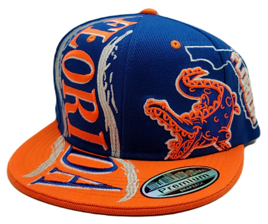 Premium Florida Gators Snapback Hat - Adjustable One Size Fits Most, Blue & Orange Embroidered Logo - Perfect for Game Day, Tailgating & Fan Apparel