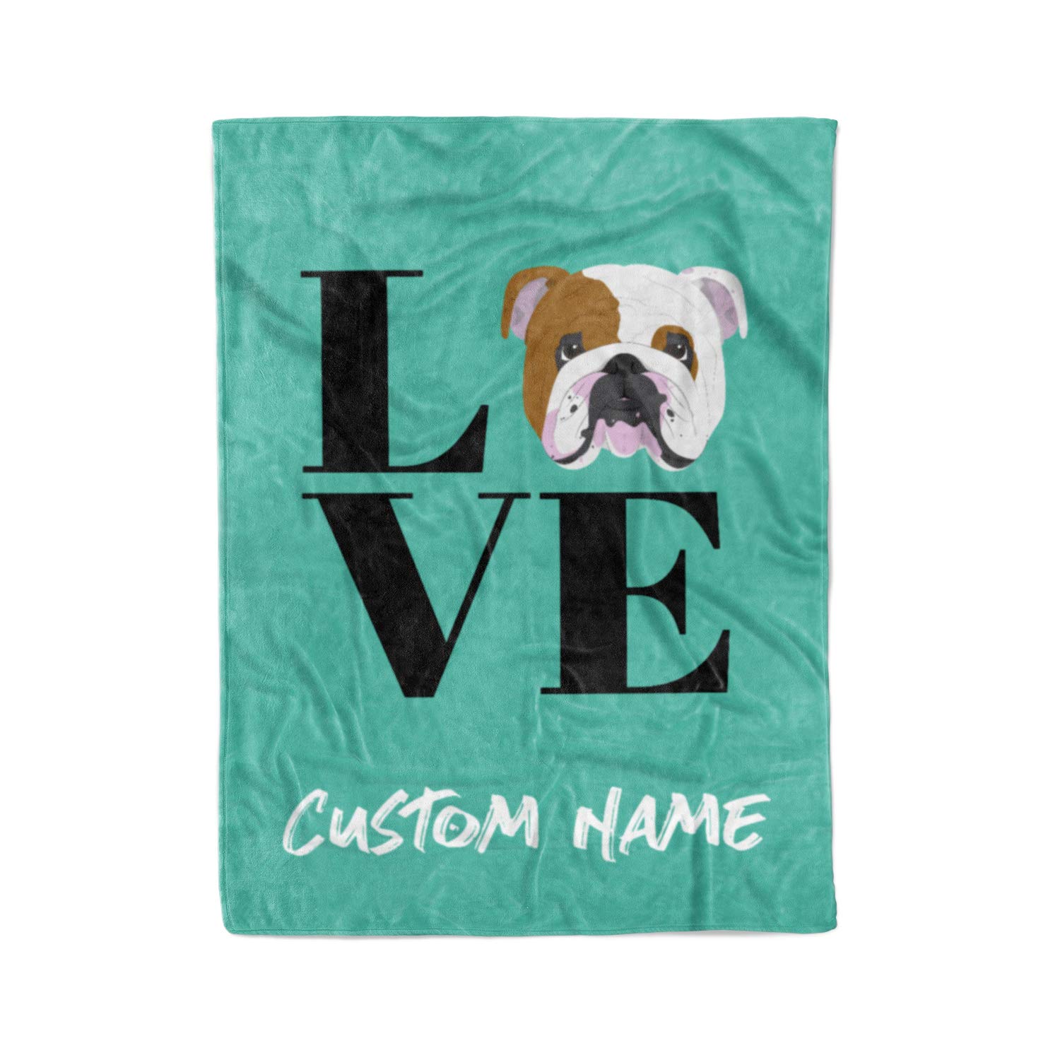 Custom Name Fleece Throw Blanket for British English Bulldog Lovers - Personalized Lightweight Cozy Blanket for Dogs, Pet Owners, Mom, Dad & Kids | Perfect for Cuddling, Family Time & Home Decor