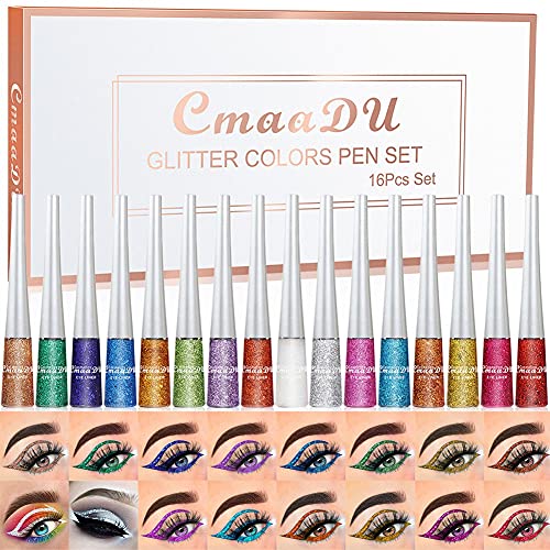 ROPALIA Waterproof Liquid Eyeliner Set - 16 Colors for Party & Daily Makeup