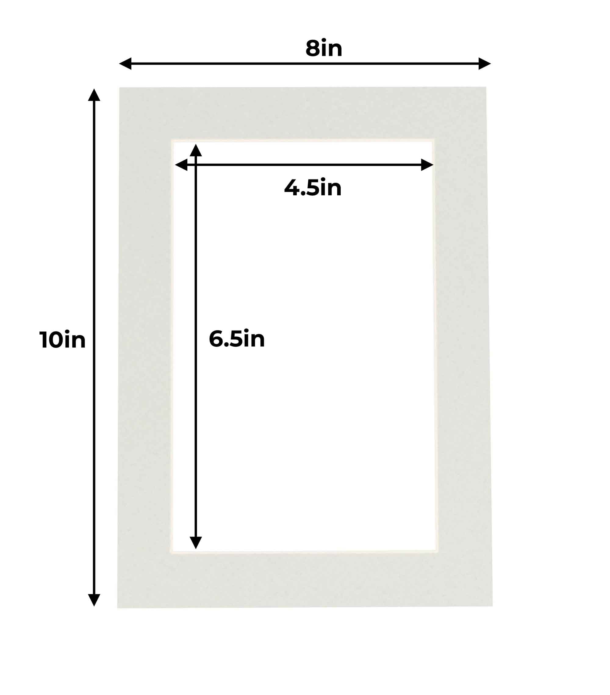8x10 Acid-Free Precut Grey Picture Matboard for 5x7 Photos - Bevel Cut Display Mat for 8x10 Inch Frames - Perfect for Framing Art, Photos & Certificates - Home, Office & Gallery Decor