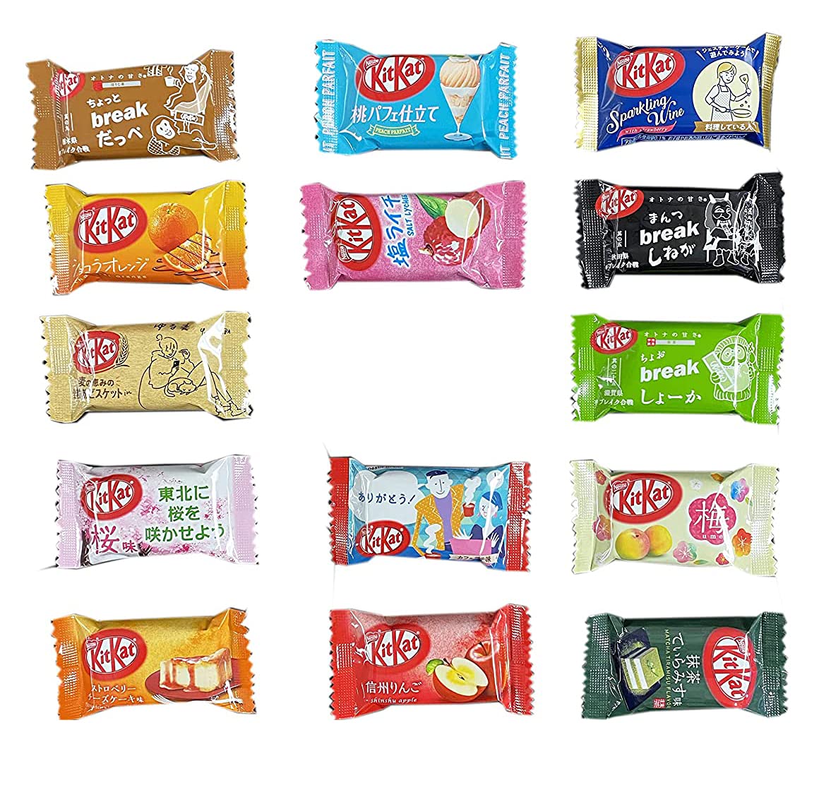 Japanese Snacks 14-Piece Variety Pack - Strawberry, Green Tea Matcha, Pudding & More Flavors | Authentic Japanese Treats for Parties, Gifts & Snacking