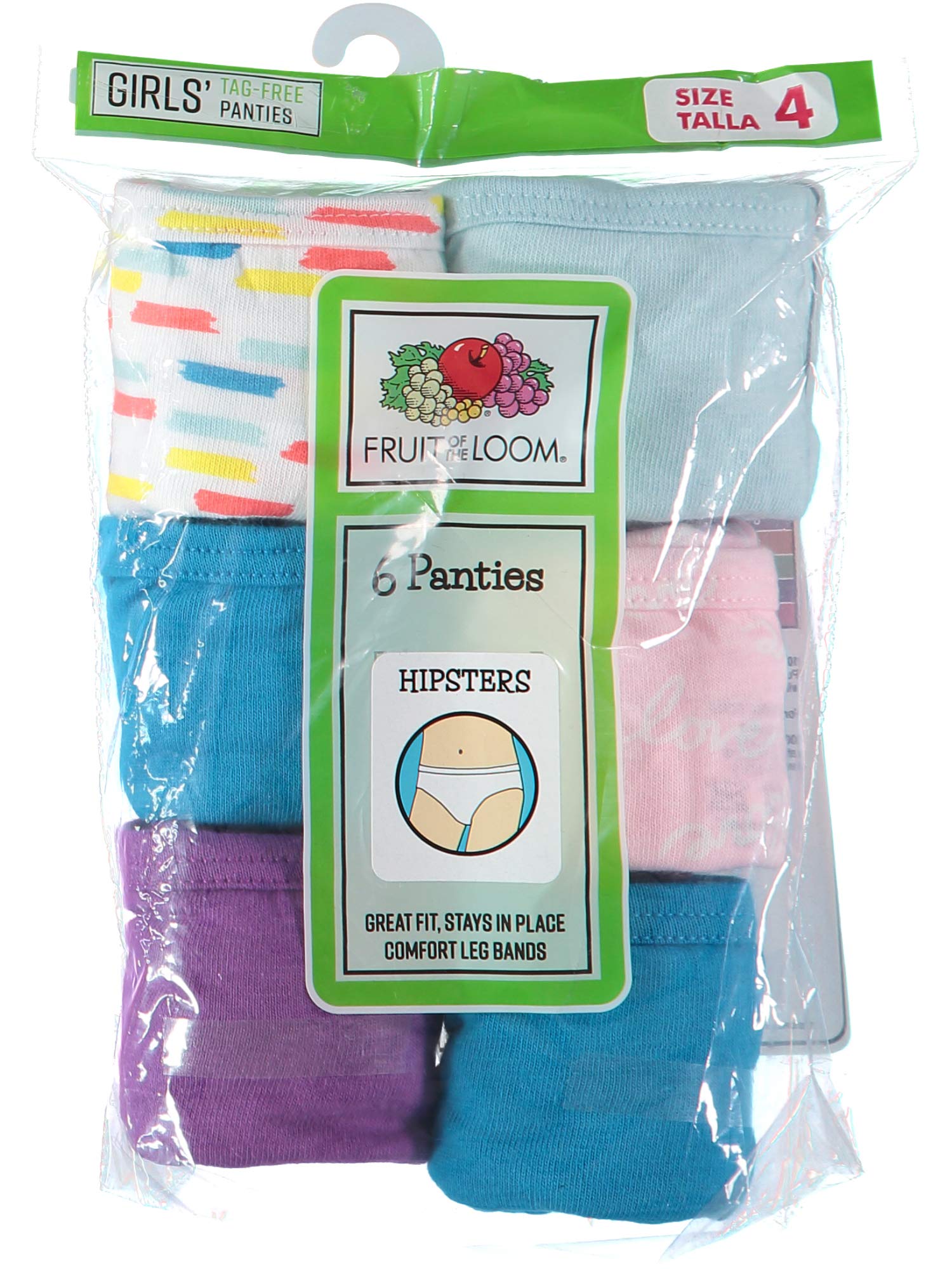 Fruit of the Loom Girls Cotton Hipster Underwear 5-Pack - Soft Breathable Comfortable Underwear for Kids & Teens - Perfect for School, Sports & Everyday Wear
