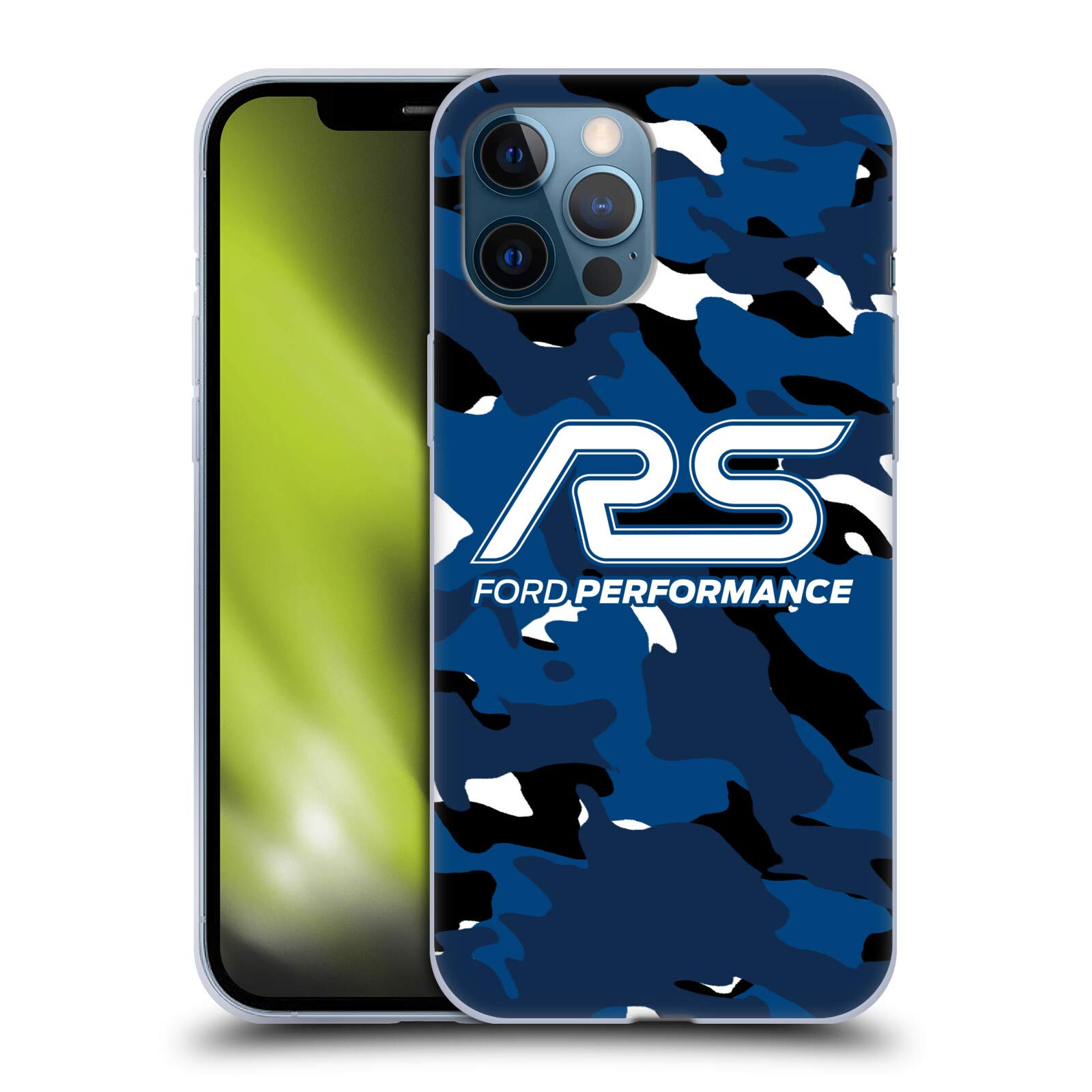 Ford Camouflage RS Logo Soft Gel Case for iPhone 12 Pro Max - Officially Licensed by Ford Motor Company, Durable Protection for Everyday Use