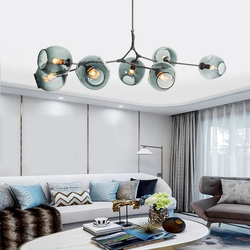 Zentra Black and Gold Chandelier - 6/7/8/9/10 Lights Modern Crystal Ceiling Light Fixture for Dining Room, Living Room & Bedroom Decor