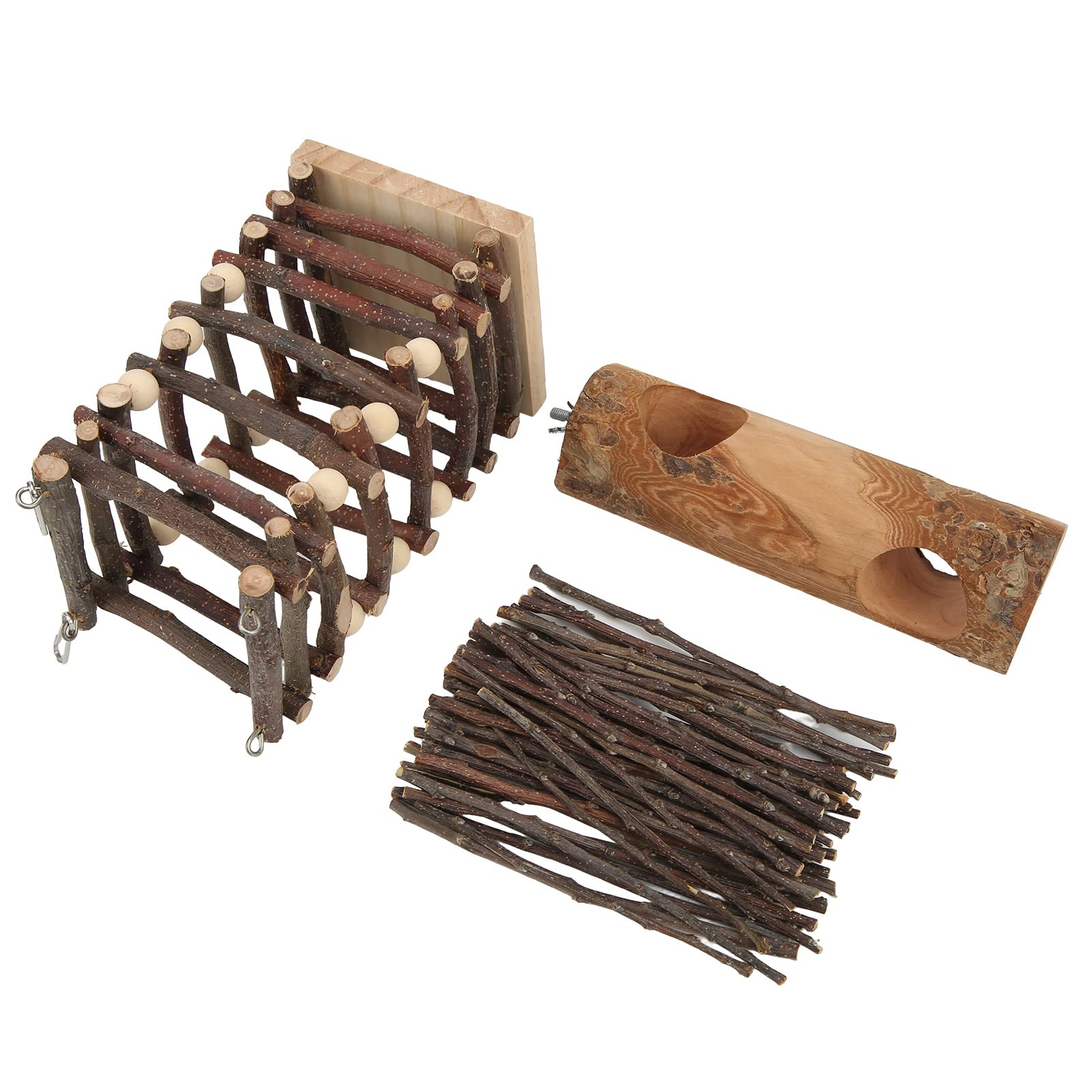 Premium Apple Wood Rabbit Shelf - Natural Wooden Chew Toy & Feeder for Guinea Pigs, Rabbits & Small Pets | Cage Accessory & Teeth Grinding Solution for Small Animals
