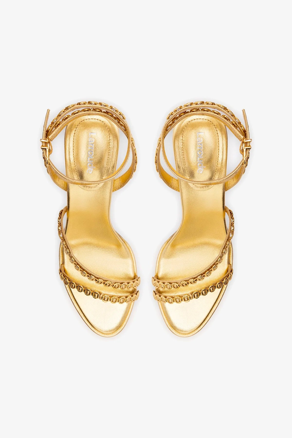 Milanina Women's Mini Sandal in Gold Metallic Leather - Comfortable Summer Shoes for Beach, Party & Casual Wear
