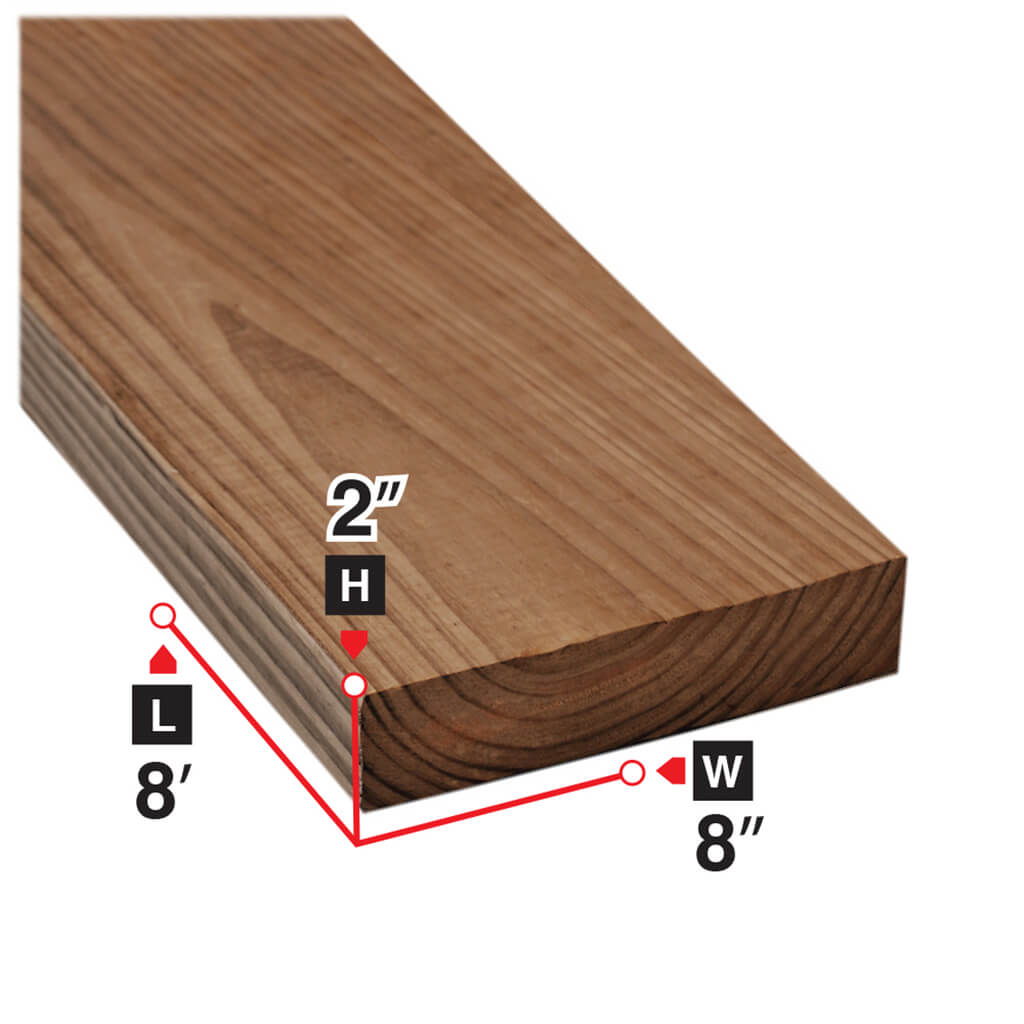 2 in. x 8 in. x 8 ft. Brown Pressure Treated Lumber - Durable Outdoor Wood for Decks, Fences & Landscaping Projects