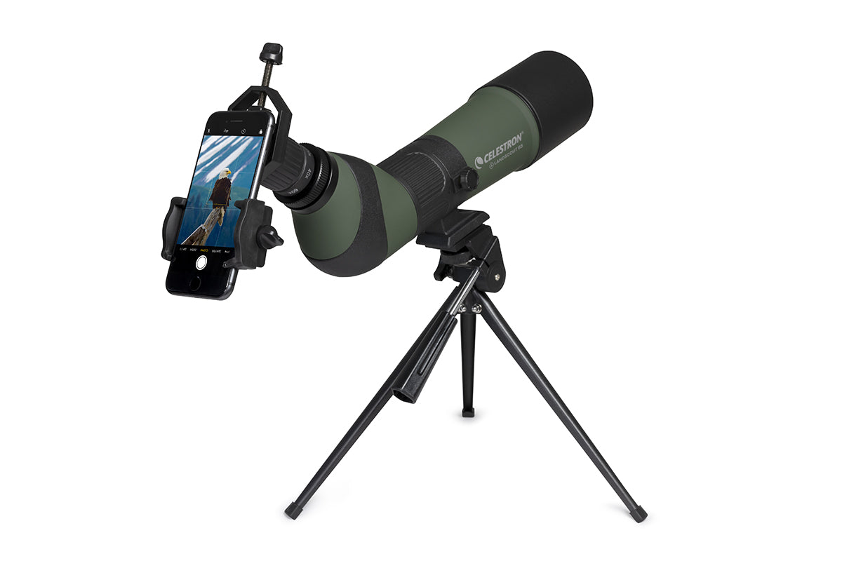 LandScout 20-60x65mm Angled Zoom Spotting Scope with Tripod & Phone Adapter - Perfect for Bird Watching, Hunting, Target Shooting & Outdoor Adventures