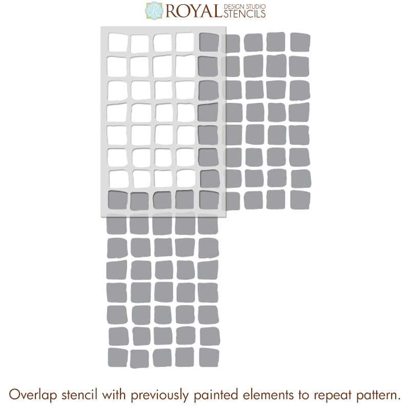 Modern Checkered Wall Stencil Kit - DIY Home Decoration for Living Room, Bedroom & Nursery - Reusable Painting Template for Creative Wall Art