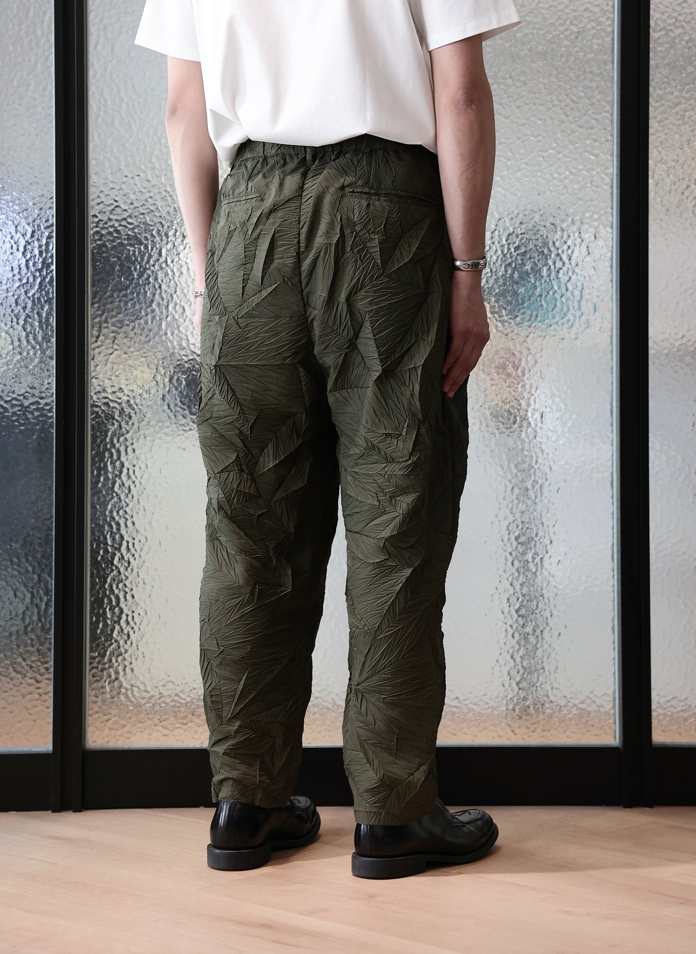 Distorted Pleated Polyester Easy Pants for Women - Comfortable Casual Lounge Pants for Home, Travel & Yoga
