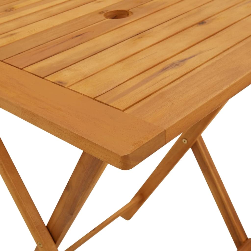 Portable Acacia Wood Folding Side Table 23.6x23.6x29.5 Inch - Outdoor Patio, Beach, Camping, Balcony & Garden Furniture - Perfect for BBQs, Picnics and Backyard Relaxation