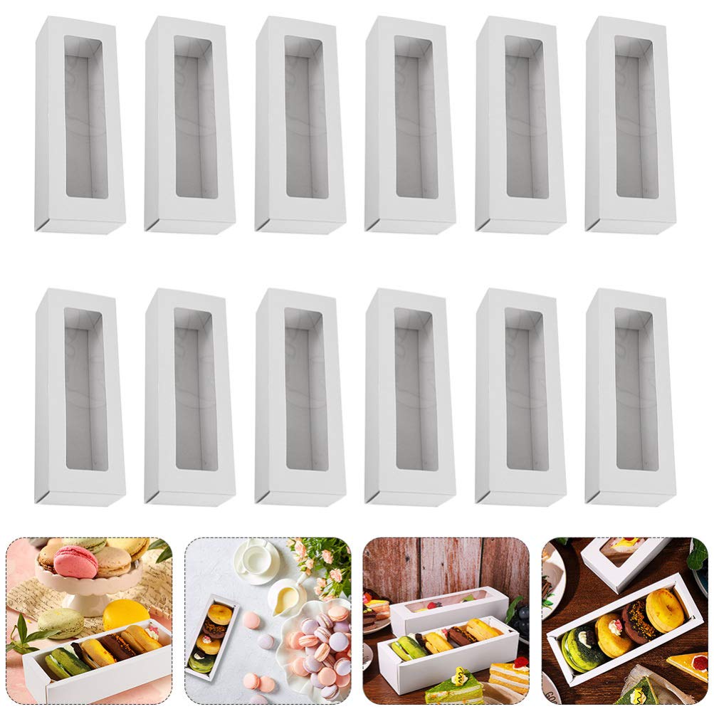 DOITOOL 12-Pack Macaron Storage Boxes - Sturdy Paper Gift Boxes for Cookies, Candies, Cupcakes | Perfect for Bakery, Party Favors, Wedding Desserts & DIY Packaging