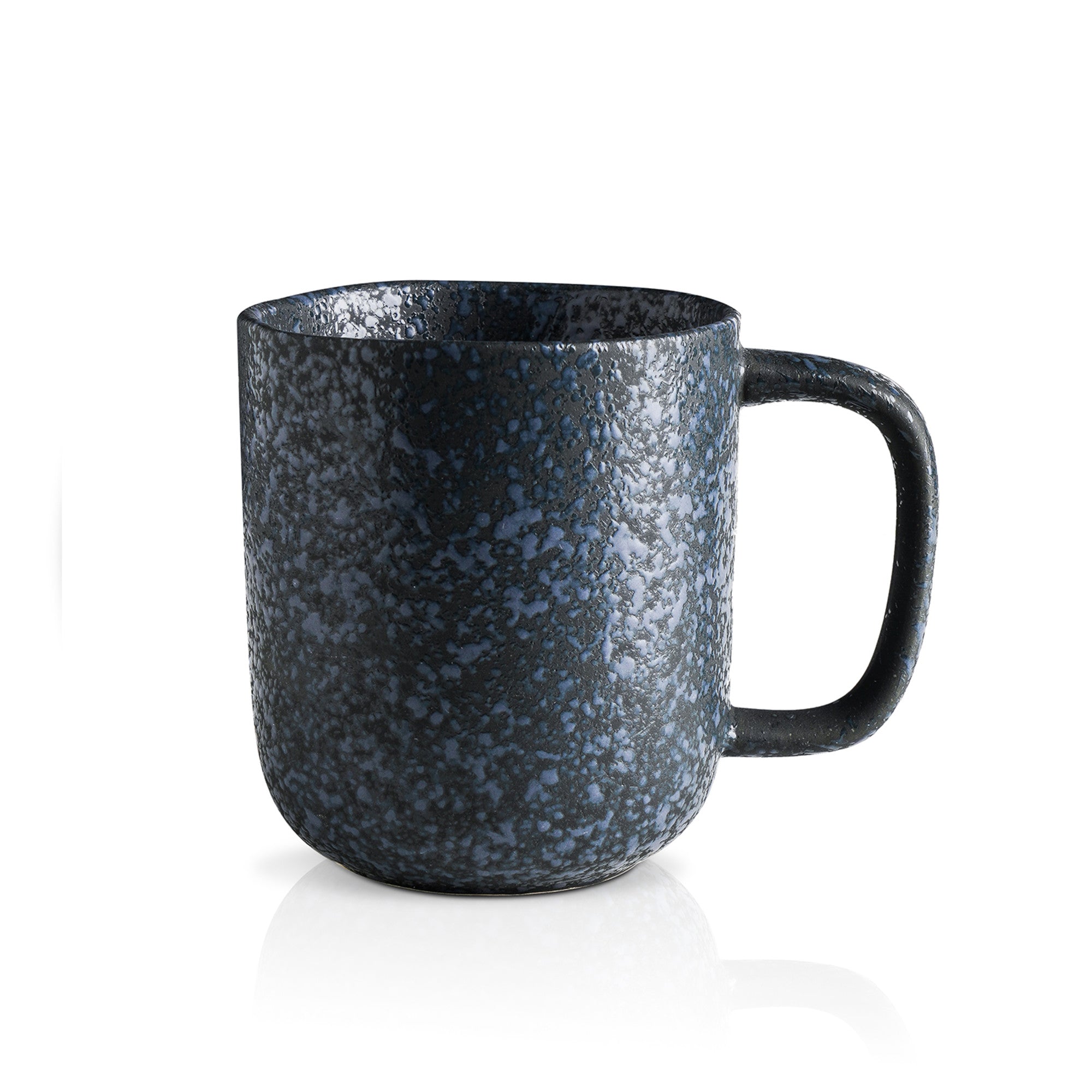 Premium Tom Stoneware Mug - Gray & Blue Reflection Ceramic Coffee Cup - Perfect for Home, Office & Outdoor Use