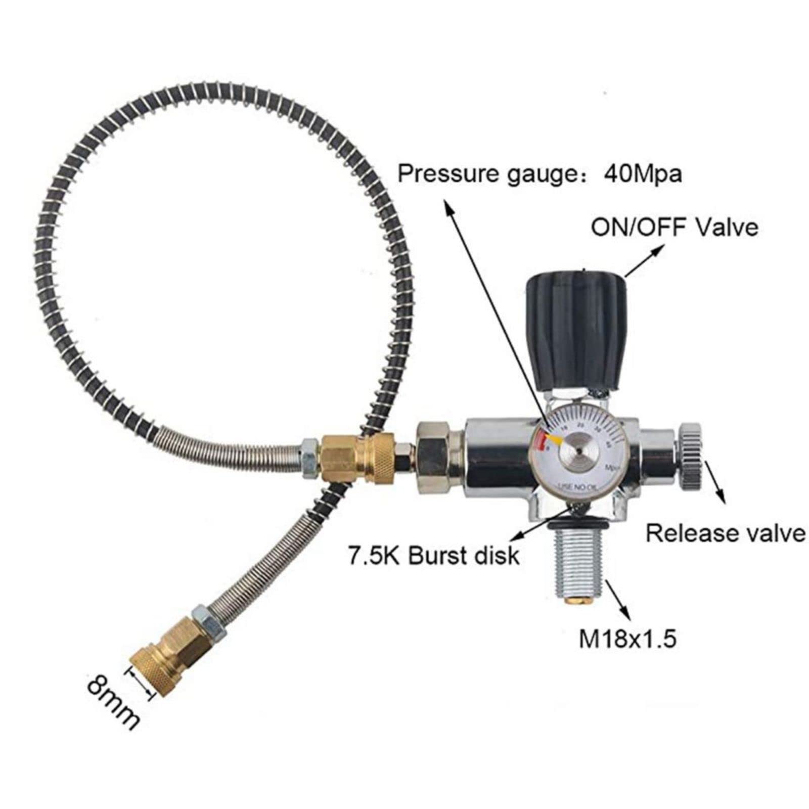 TUXING Universal 3L 4500psi Carbon Fiber PCP Air Tank (Empty) with Carry Bag, Paintball Fill Station & Valve Regulator Gauge - Perfect for PCP Air Rifles, Paintball Games & Outdoor Shooting Sports