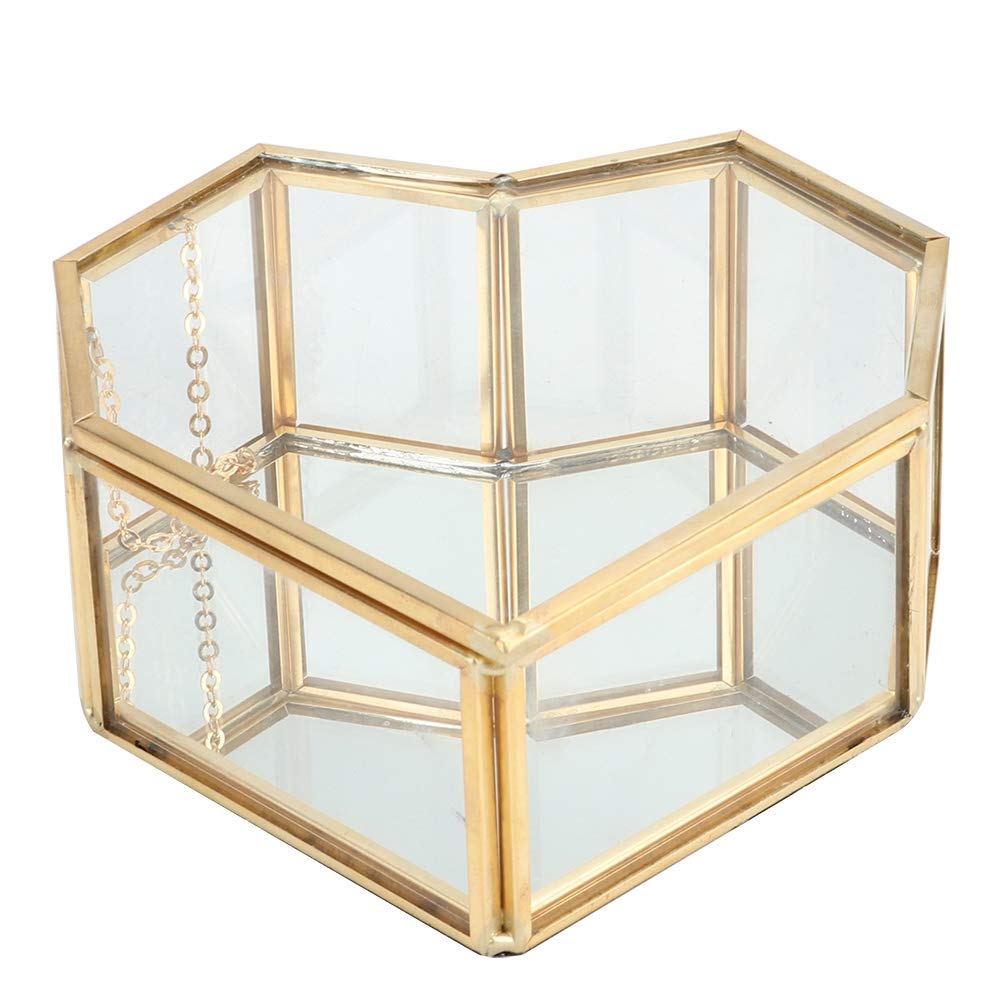 Heart Shaped Glass Terrarium Planter - Succulent & Air Plant Holder - Unique Home Table Decor for Living Room, Office Desk, Wedding Centerpiece