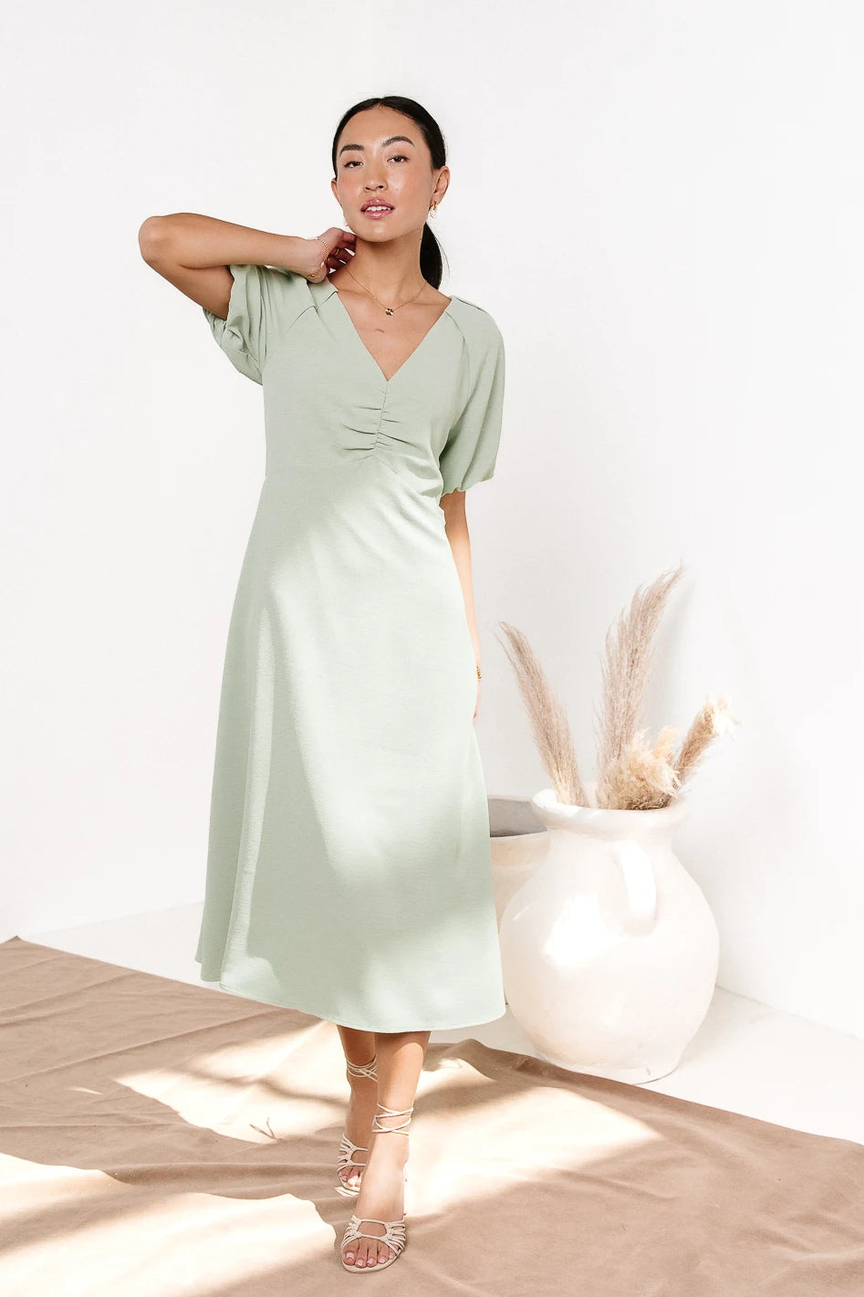 Maeve Midi Dress in Mint Green | Flowy Summer Dress for Women | Perfect for Beach Vacations, Brunch Dates & Outdoor Weddings