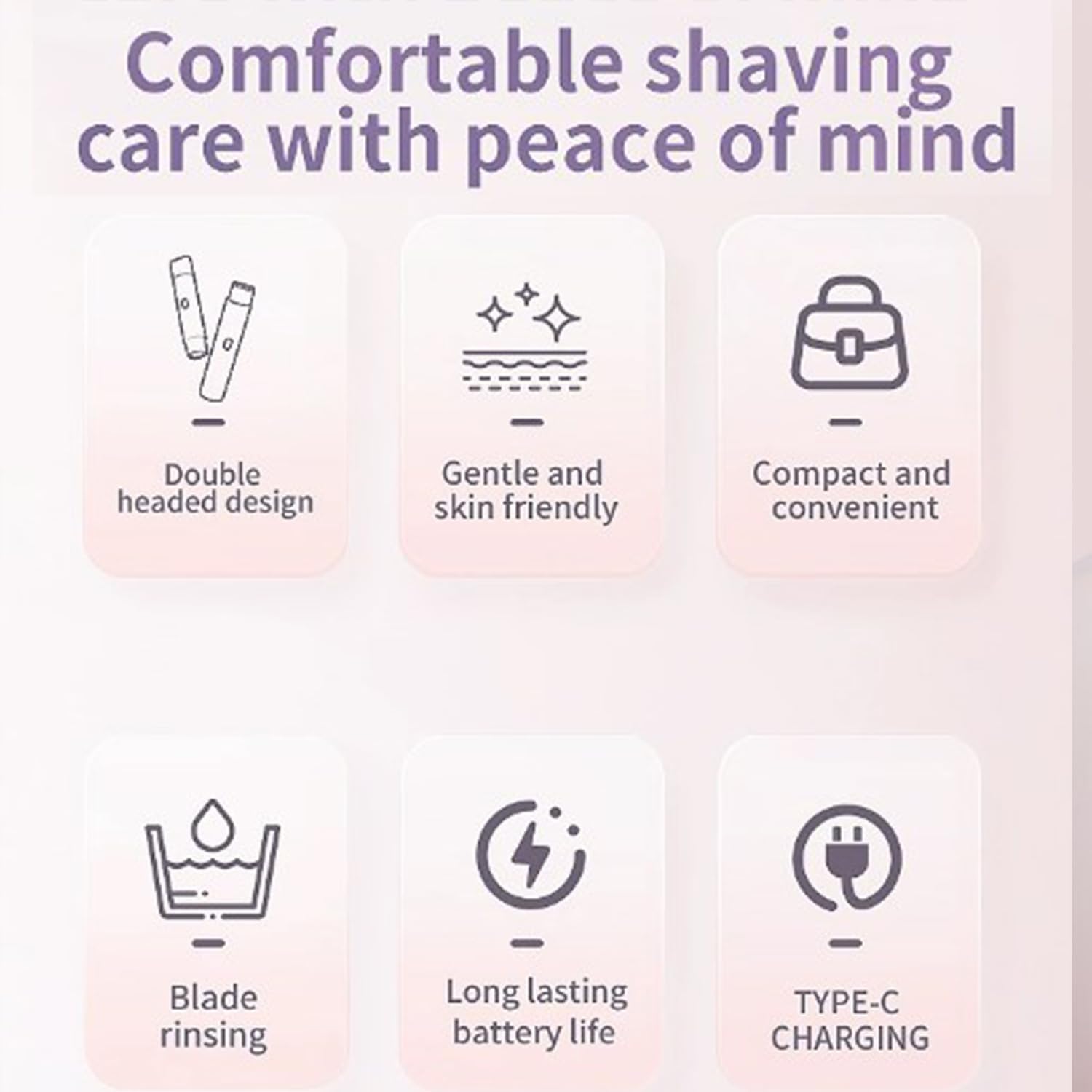 Favorabler 2-in-1 Electric Lady Shaver - Mini Dual Head Rechargeable Women's Shaver for Legs, Underarms & Bikini Area - Portable Travel Shaver (Beige) | Smooth & Comfortable Shaving at Home or On-The-Go
