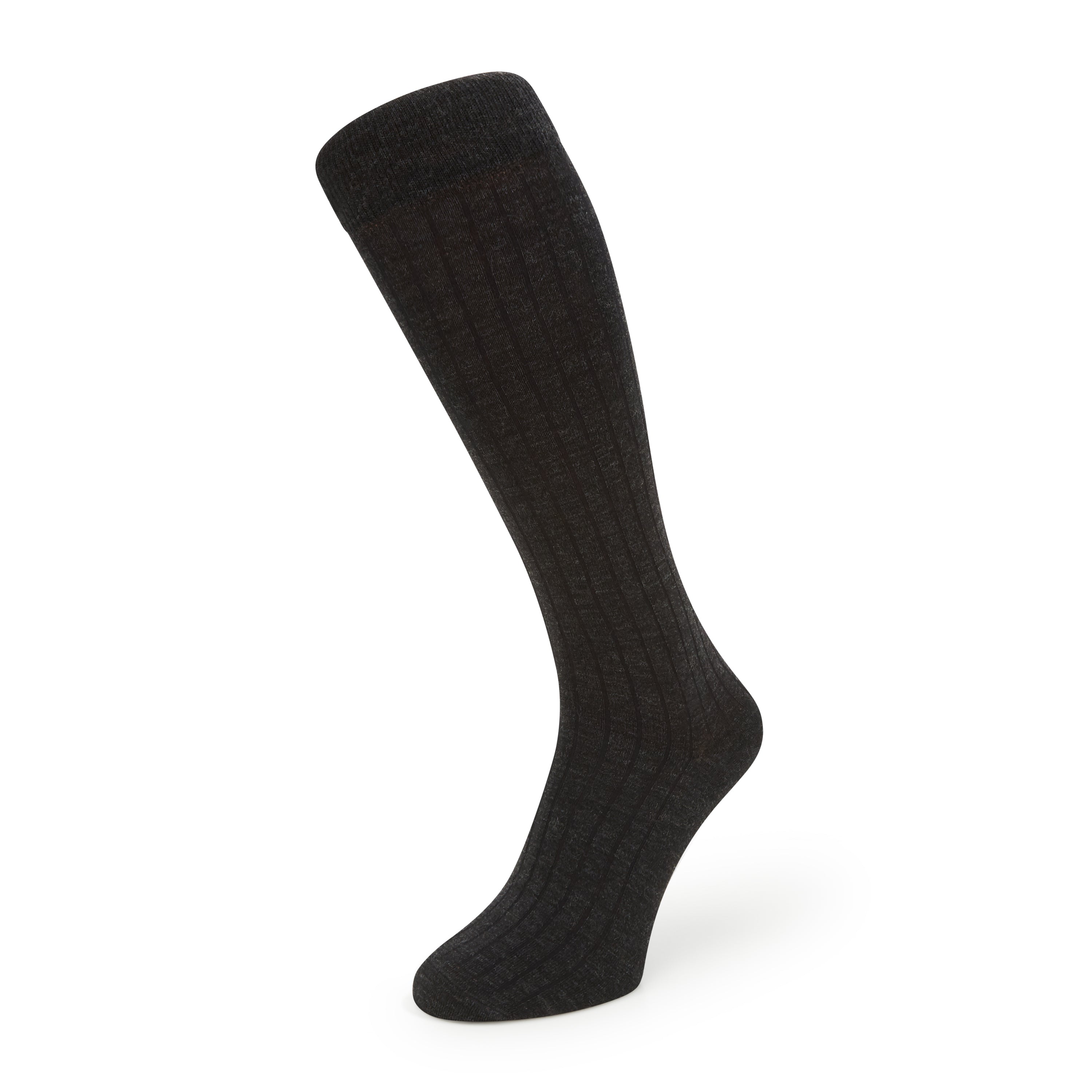 Stanton Charcoal Over The Calf Ribbed Wool Socks for Men - Warm Winter Hiking & Outdoor Activities
