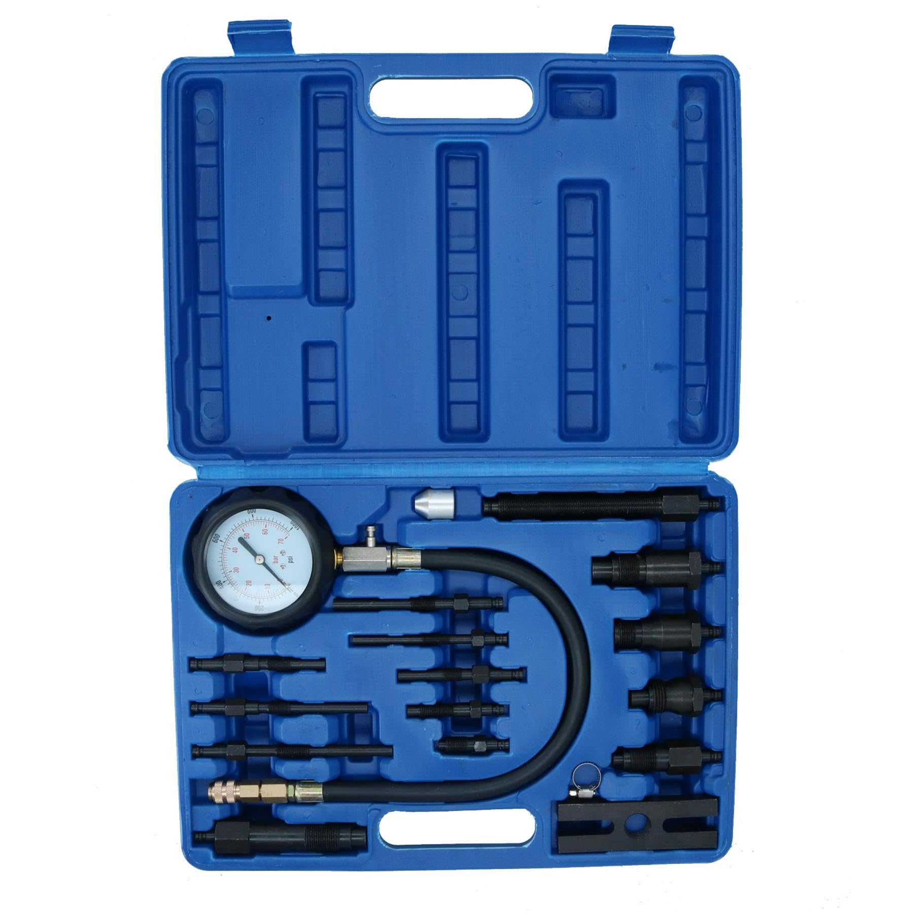 Bergen AT433 Diesel Engine Compression Tester Kit - Professional Glow Plugs & Injectors Diagnostic Tool for Truck, Tractor & Heavy Equipment Maintenance