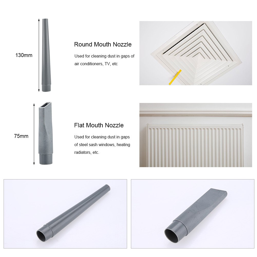 9-Piece Universal Vacuum Cleaner Nozzle Attachment Kit with Brushes, Tubes & Connectors - Perfect for Dirt, Sawdust, Pet Hair & Furniture Cleaning - Ideal for Home, Car, Office & Workshop Use