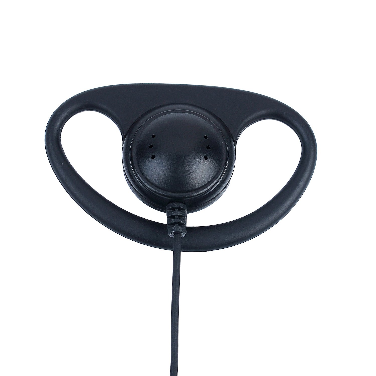 D-Shape Earpiece Headset with Large PTT Button for 2-Pin Walkie Talkie Radios - Compatible with Baofeng, Kenwood, Arcshell V-5R, BF-F8HP, BF-888S, AR-5 - Ideal for Security, Construction & Outdoor Communication