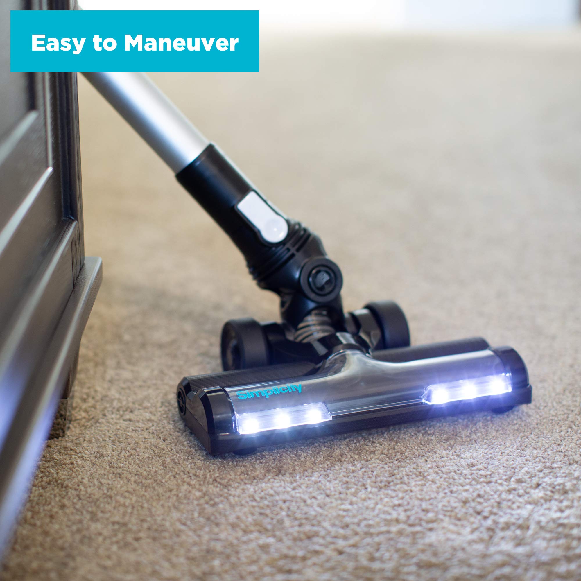 Lightweight Cordless Vacuum Cleaner - Powerful Stick Vacuum for Carpets & Hard Floors - S65S - Perfect for Quick Home Cleaning & Pet Hair Removal