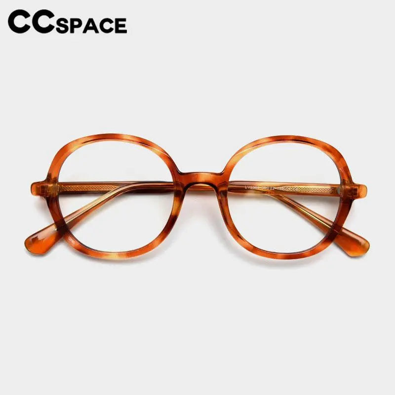 CCspace Unisex Full Rim Large Round TR90 Titanium Eyeglasses Frame 56945 - Lightweight & Durable Glasses for Work, Reading & Fashion
