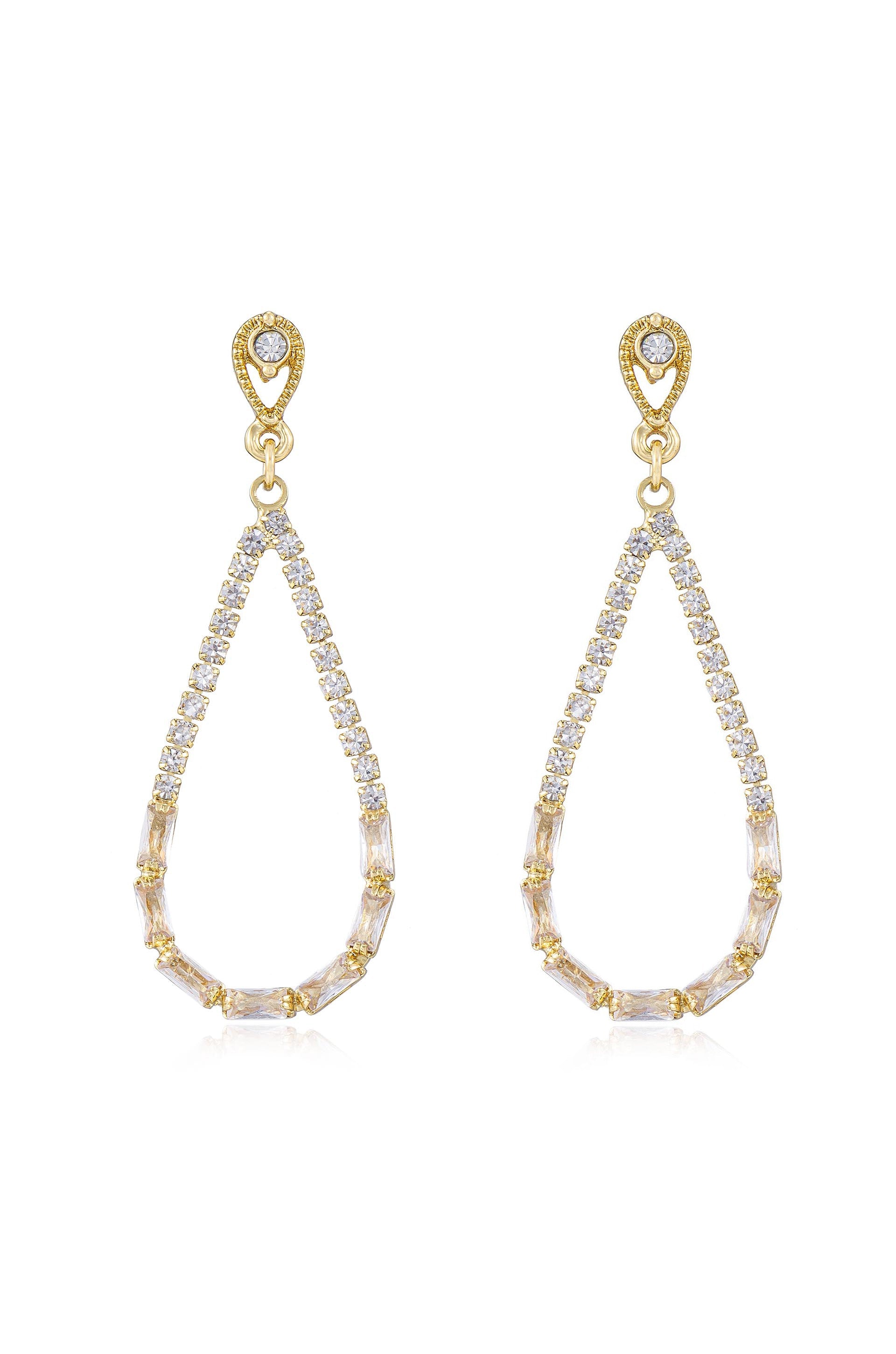 Angels City Drop Crystal Earrings for Women - Elegant Dangle Earrings with Sparkling Stones - Perfect for Parties, Weddings & Evening Events