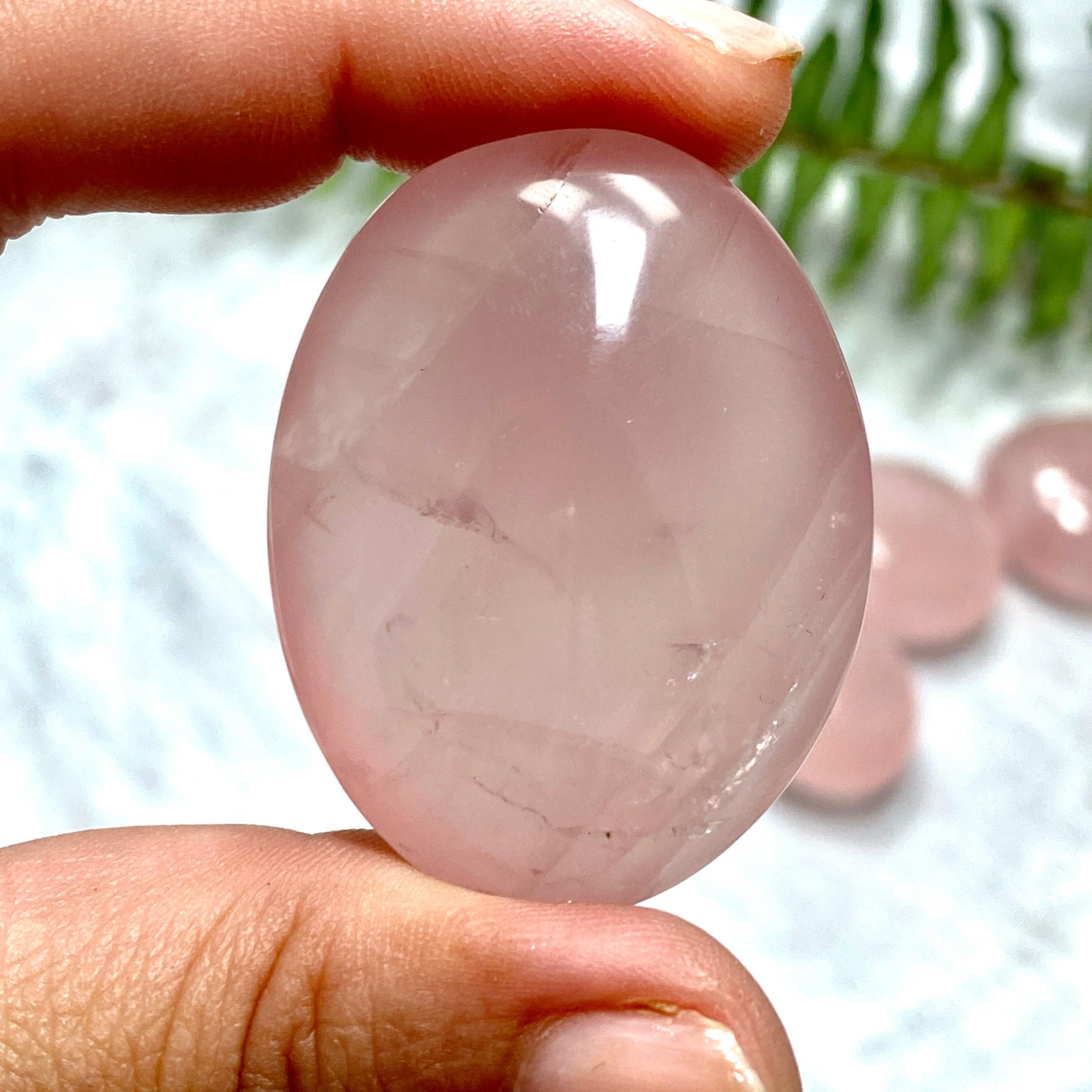 Rose Quartz Palm Stone - Natural Healing Crystal for Stress Relief & Emotional Balance | Perfect for Meditation, Reiki, and Home Decor