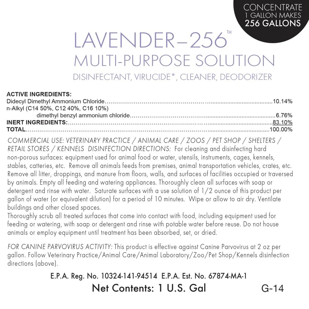 MPP High Concentration Dog Kennel Disinfectant & Deodorant - Lavender Scented Gallon for Pet Sanitation & Odor Control | Ideal for Dog Shelters, Pet Grooming & Home Cleaning