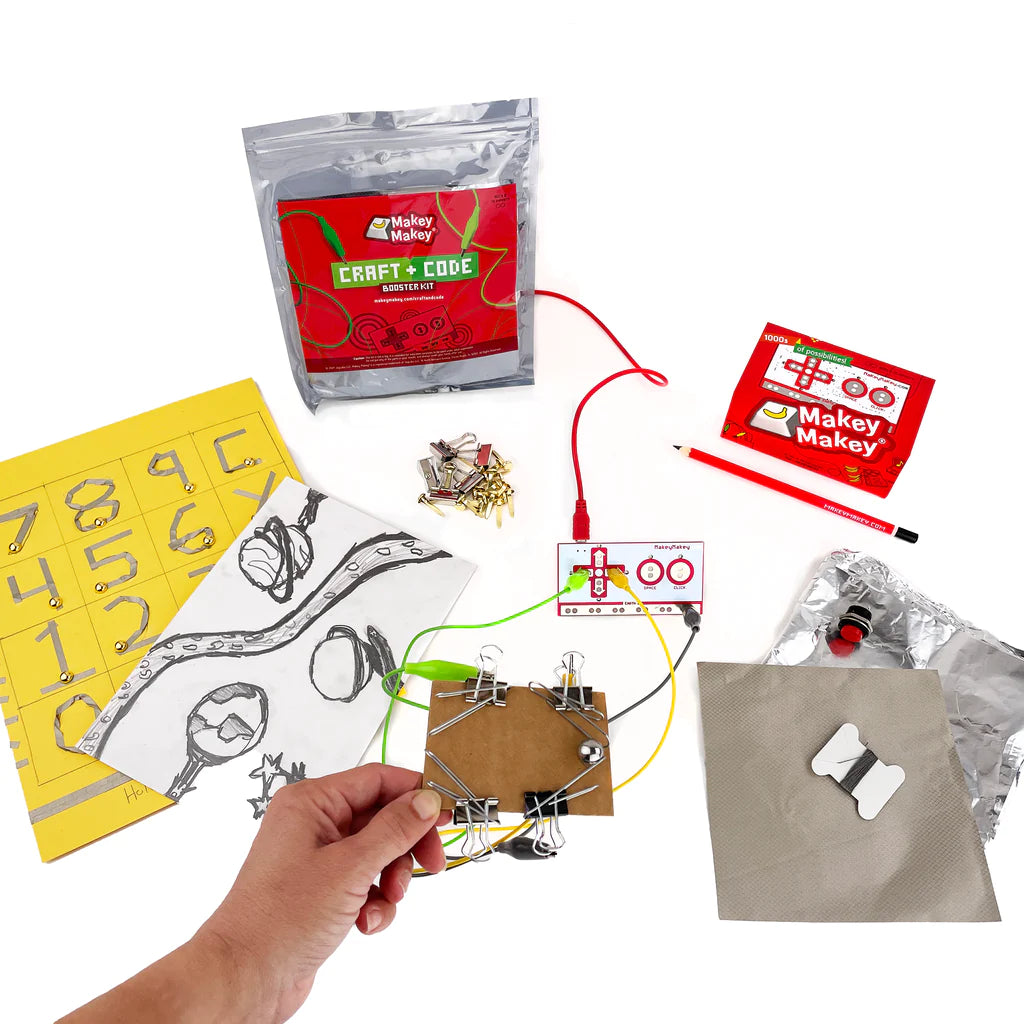 Makey Makey Craft + Code Booster Kit - STEM Learning & Creative Coding for Kids - Perfect for Classroom Projects & DIY Electronics