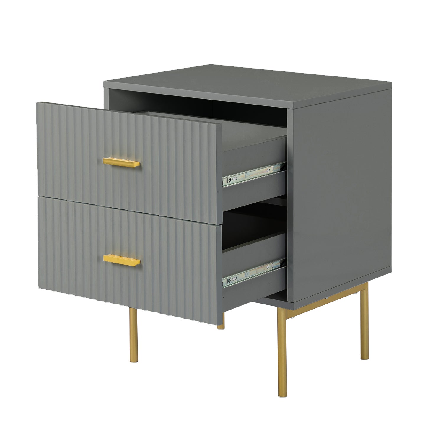 Modern Nightstand with Two Drawers - Nahuel Bedside Table with Optional Styles for Bedroom, Living Room & Guest Room - Sturdy Wooden End Table with Storage for Home Decor