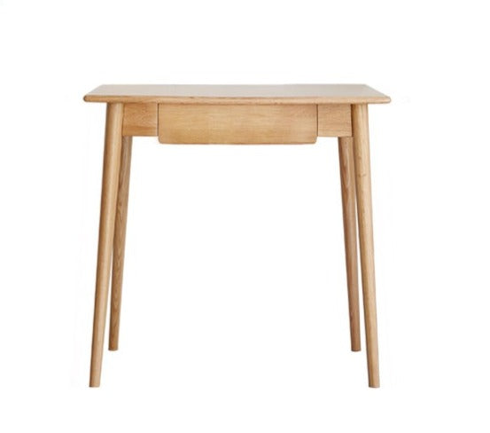 Solid Oak Wood Office Desk with Spindle-Shaped Slanted Legs - Modern Home Office Furniture for Work & Study