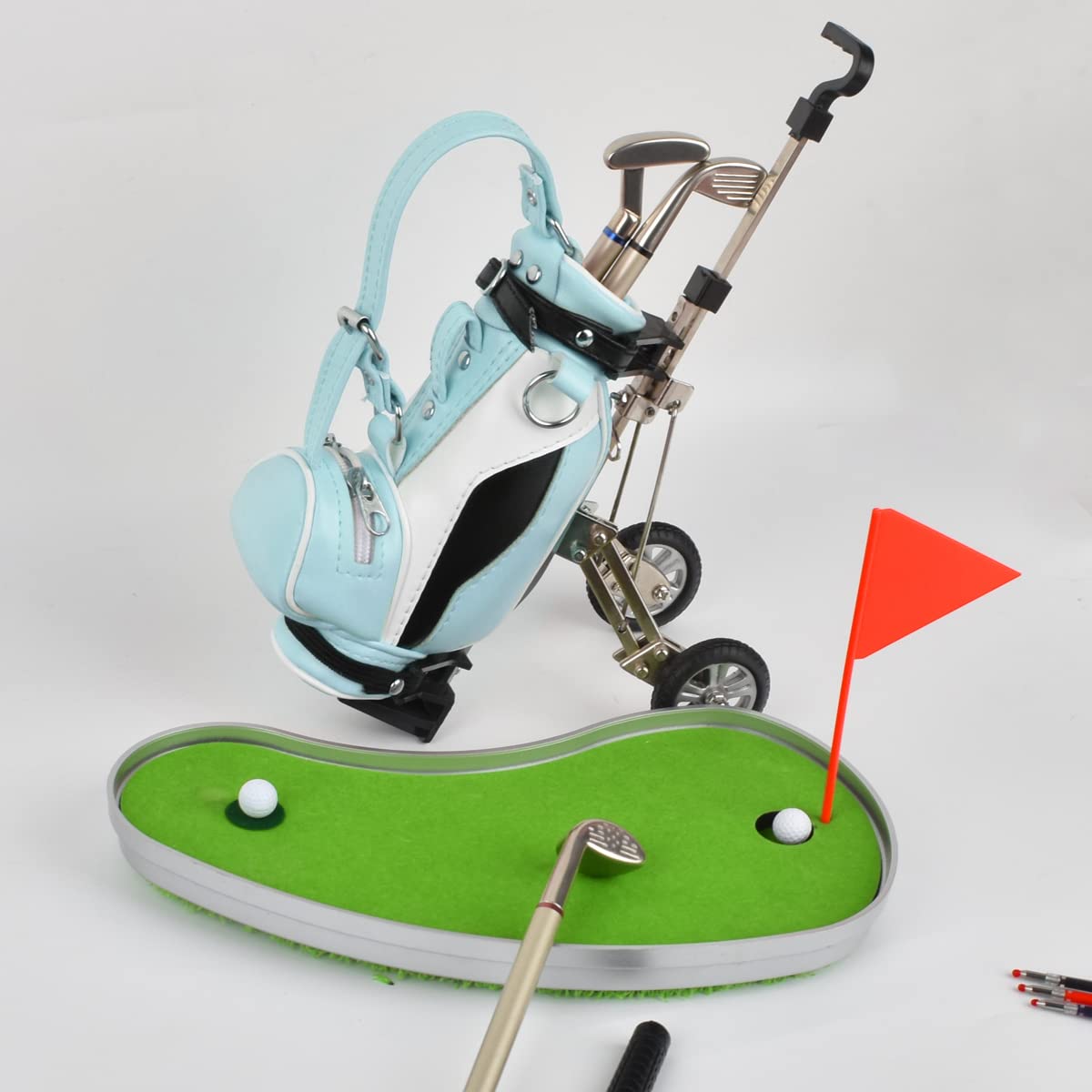 Dual-Purpose Golf Pen Holder with 3 Club Pens - Unique Office Desk Organizer & Golf Lover Gift for Men & Women | Perfect for Golf-Themed Decor & Birthday Presents