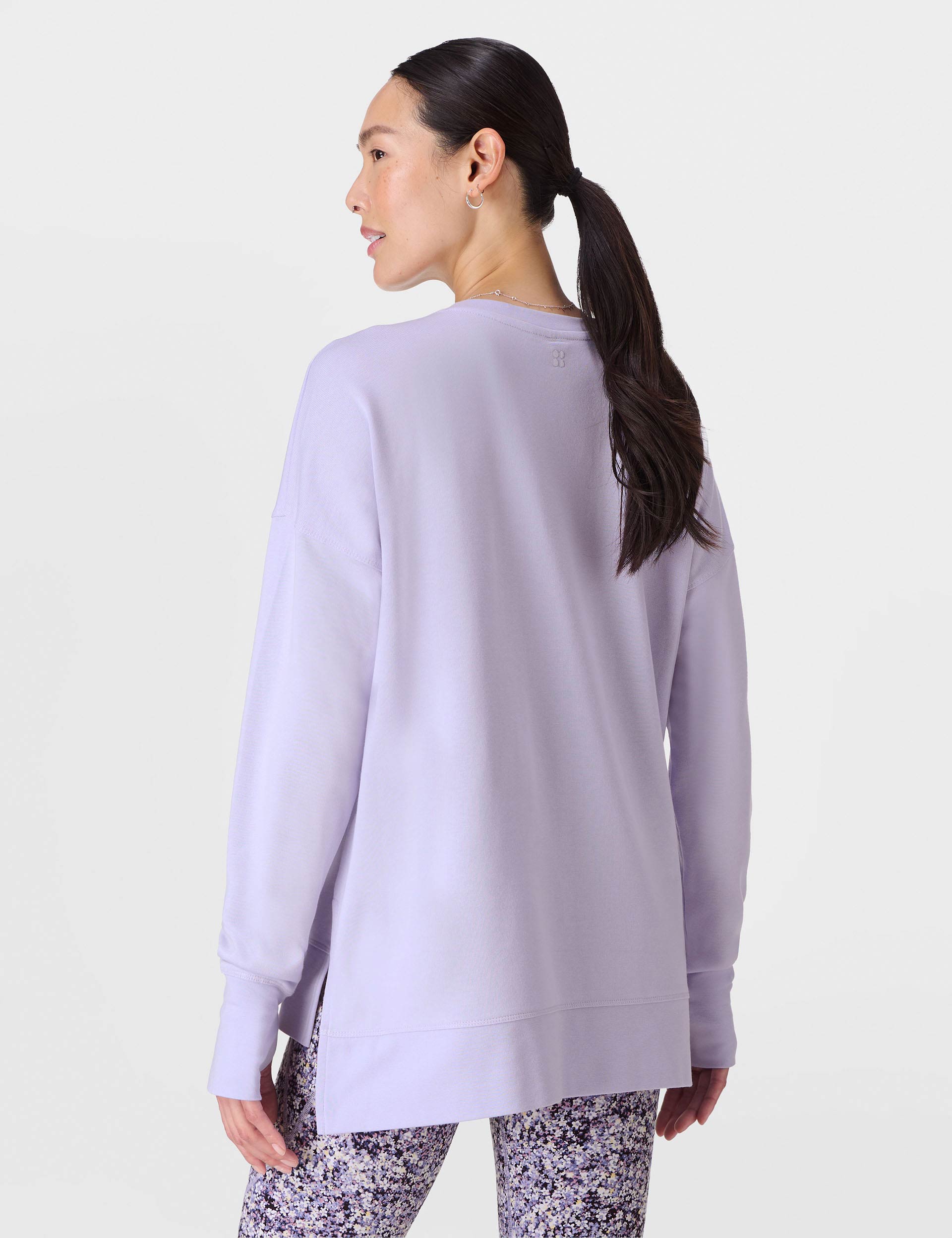 After Class Longline Sweatshirt for Women - Heather Purple | Comfortable Oversized Pullover for Casual Wear, Lounge & Street Style