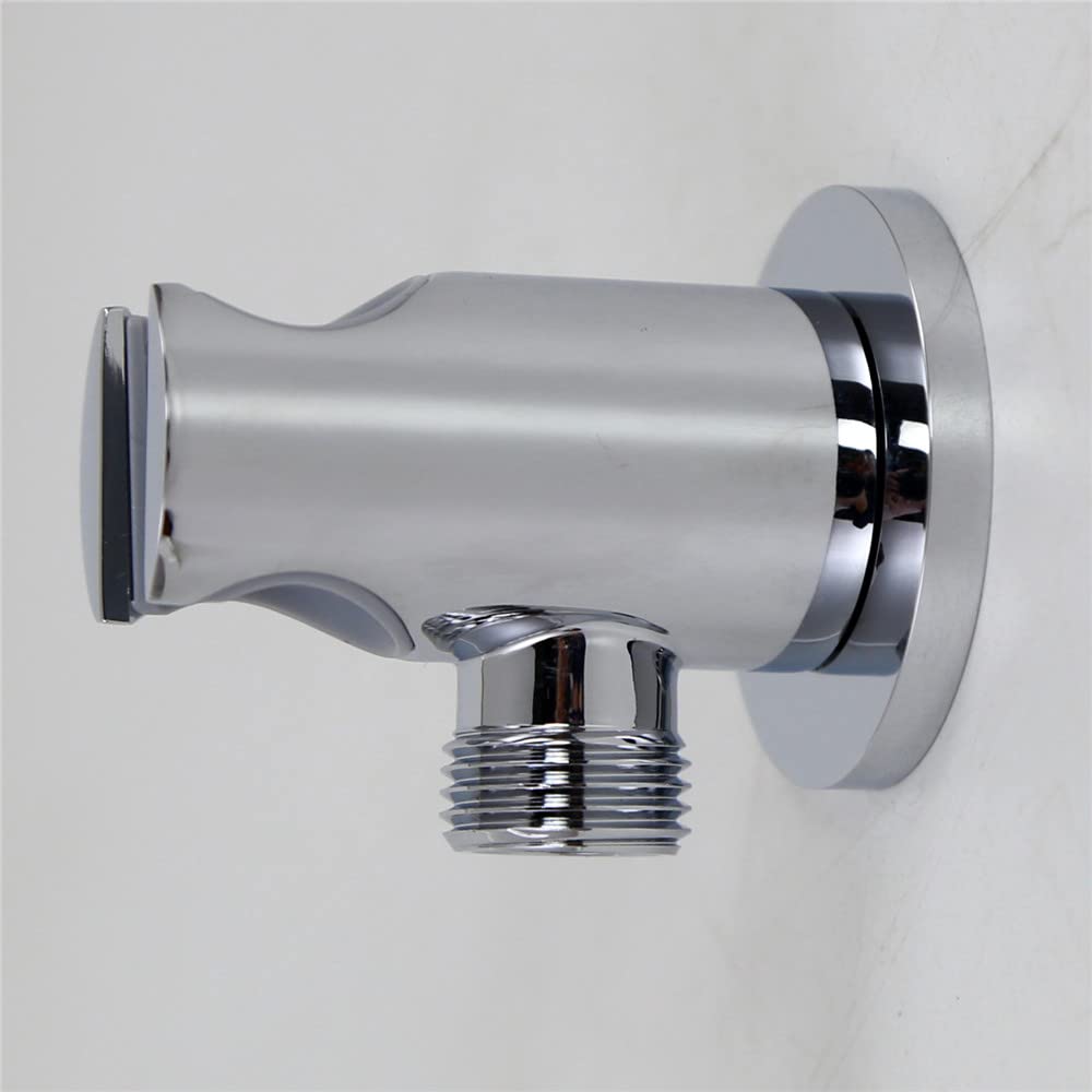Handheld Shower Head Holder with Hose Connector - Wall Mount Shower Wand Bracket, 1/2