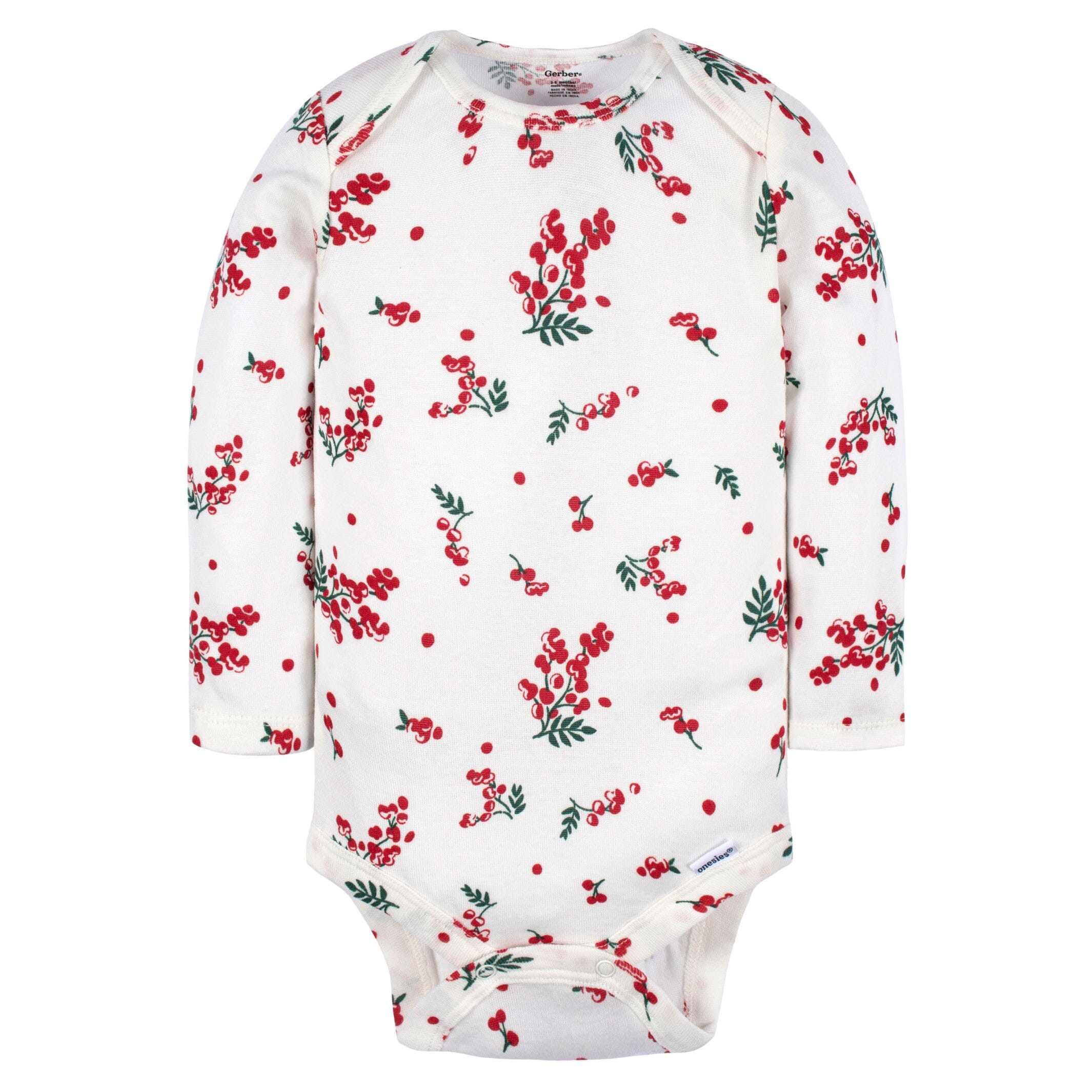 2 Piece Baby Girls Red Holly Berries Jumper & Bodysuit Set - Christmas Holiday Outfit for Infants, Perfect for Family Photos & Holiday Parties