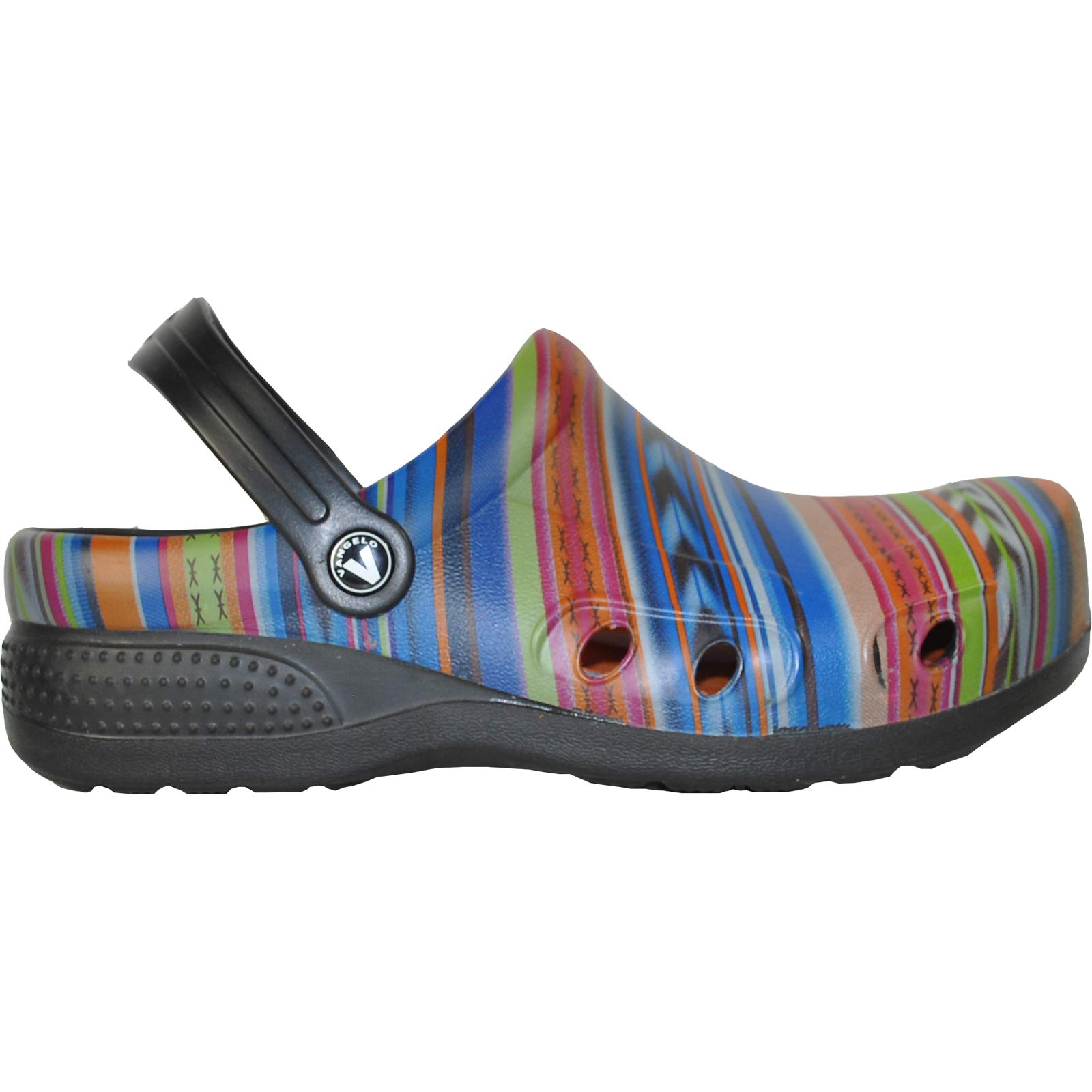 VANGELO Professional Slip Resistant Clogs - Waterproof Work Shoes for Women, Nurses & Chefs - Ritz Black, Lime White & Multicolor - Ideal for Healthcare, Food Service & Hospitality Industries