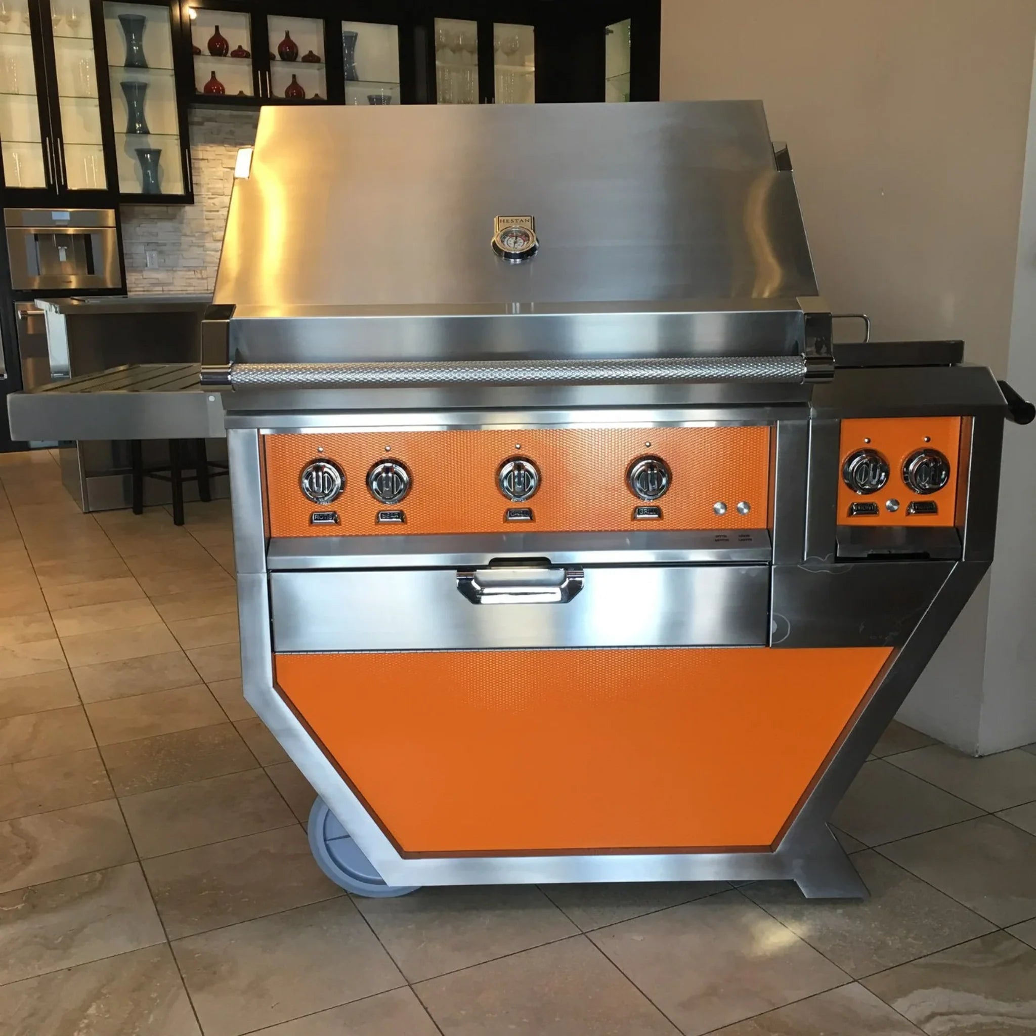 Hestan 36-Inch Deluxe Freestanding Gas Grill with Double Side Burner - Outdoor BBQ Grill for Backyard, Patio & Tailgating Parties - GBR36CX2