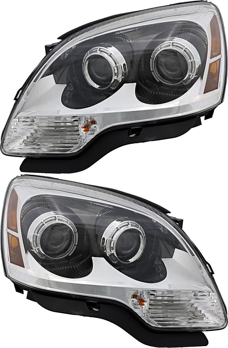 GMC Acadia Headlights Replacement Set - Halogen Driver & Passenger Side Lamps (2008-2012 Models) | Perfect for Night Driving & Off-Road Adventures
