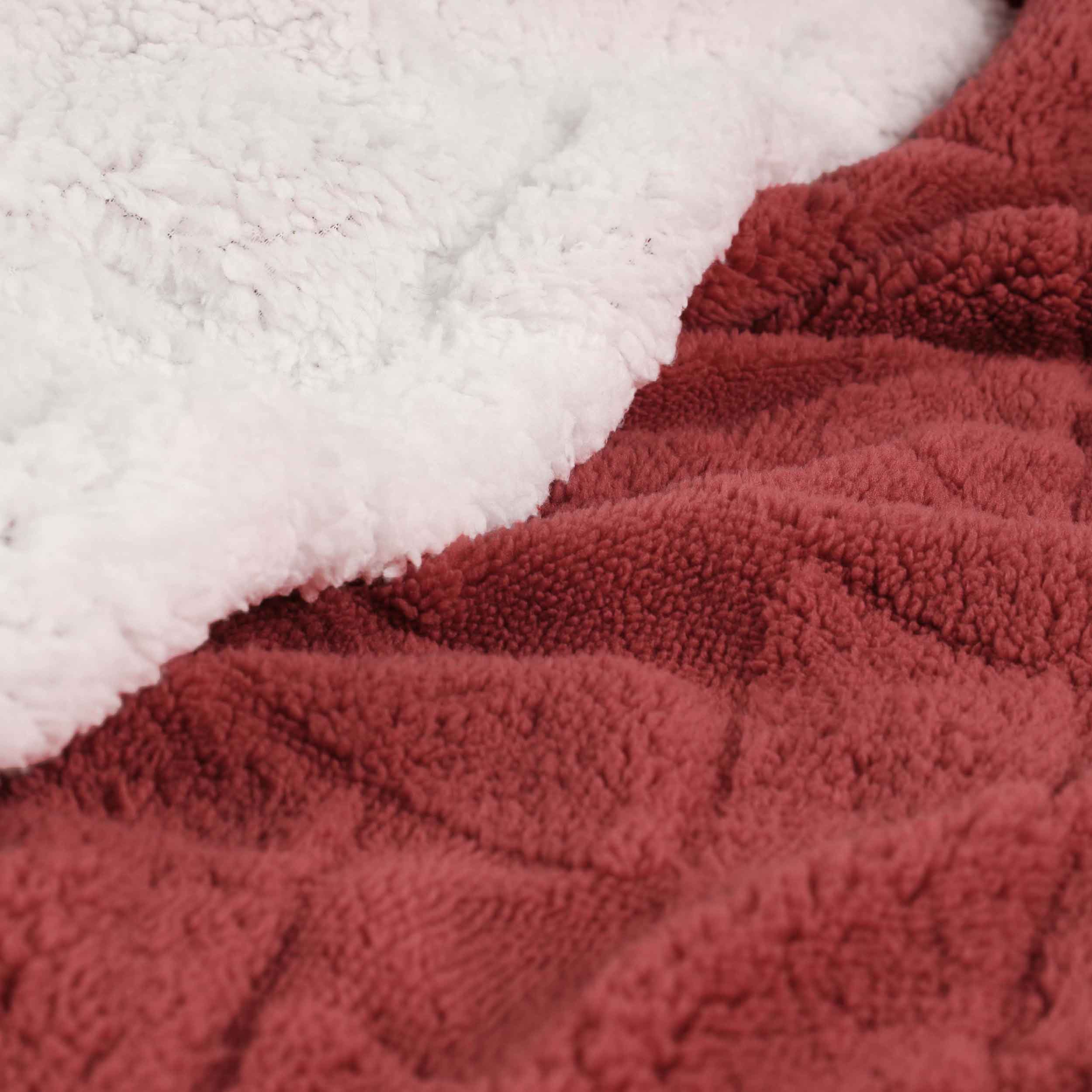 Nuuk Reversible Jacquard Lattice Plush Sherpa Fleece Blanket - Ultra Soft & Warm Winter Throw for Couch, Bed & Travel - Cozy Home Decor Gift for Christmas & Cold Weather