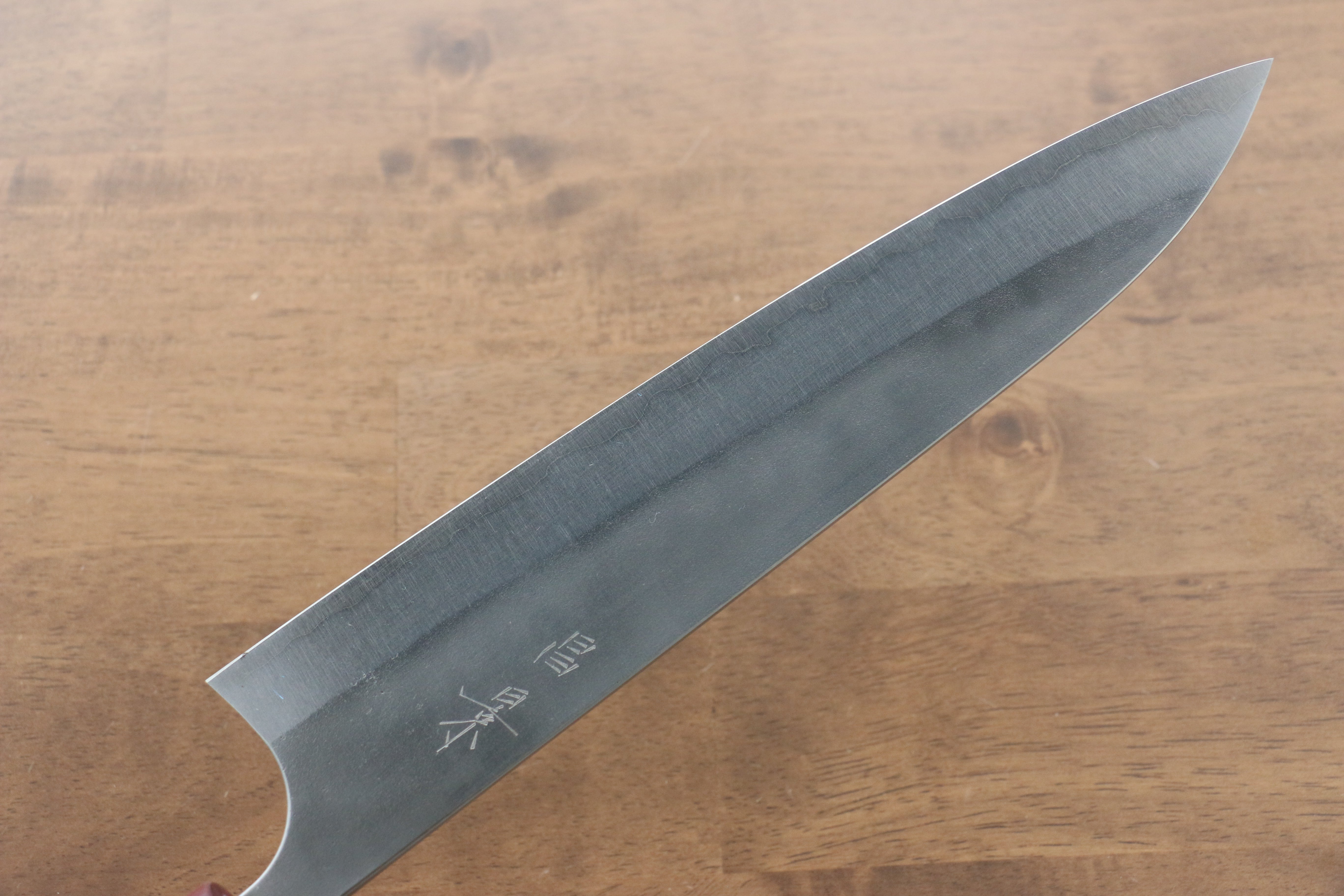 Masakage Yuki White Steel No.2 Nashiji Gyuto 240mm Japanese Chef Knife with Magnolia Wood Handle - Perfect for Sushi, Meat Slicing & Professional Kitchen Use