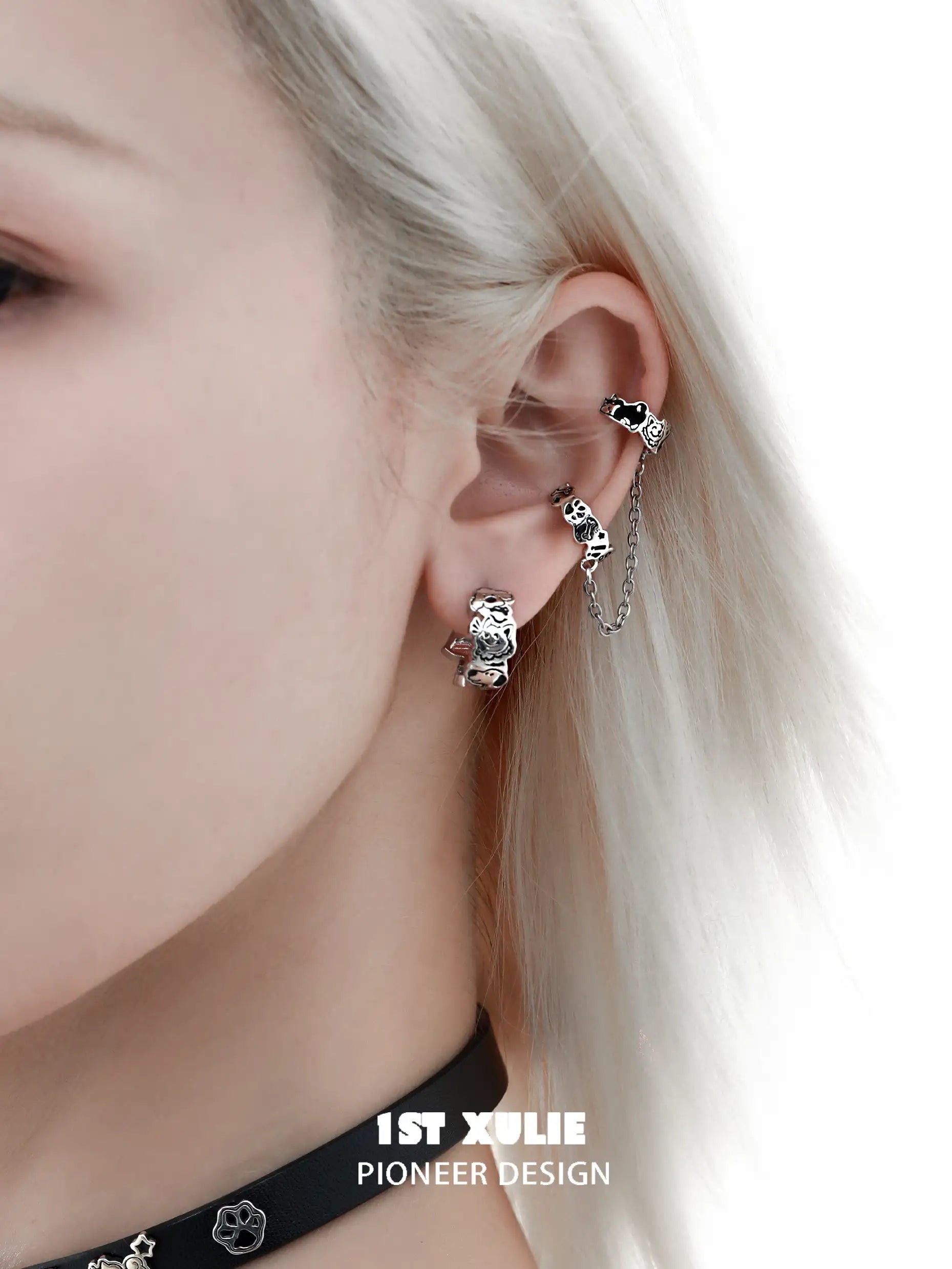 Graffit Puppy 18K Gold Plated Asymmetrical Earrings - Trendy Fashion Jewelry for Women, Perfect for Parties, Date Nights & Special Occasions