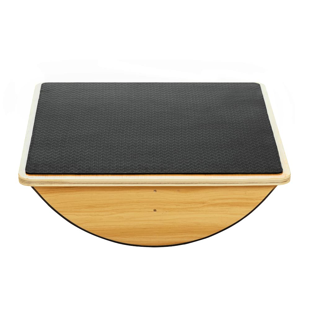 StrongTek Professional Wooden Balance Board - Rocker Board for Standing Desk & Core Workouts - Anti-Slip Wobble Board for Office & Home Use - Improve Stability & Strength While Working or Exercising