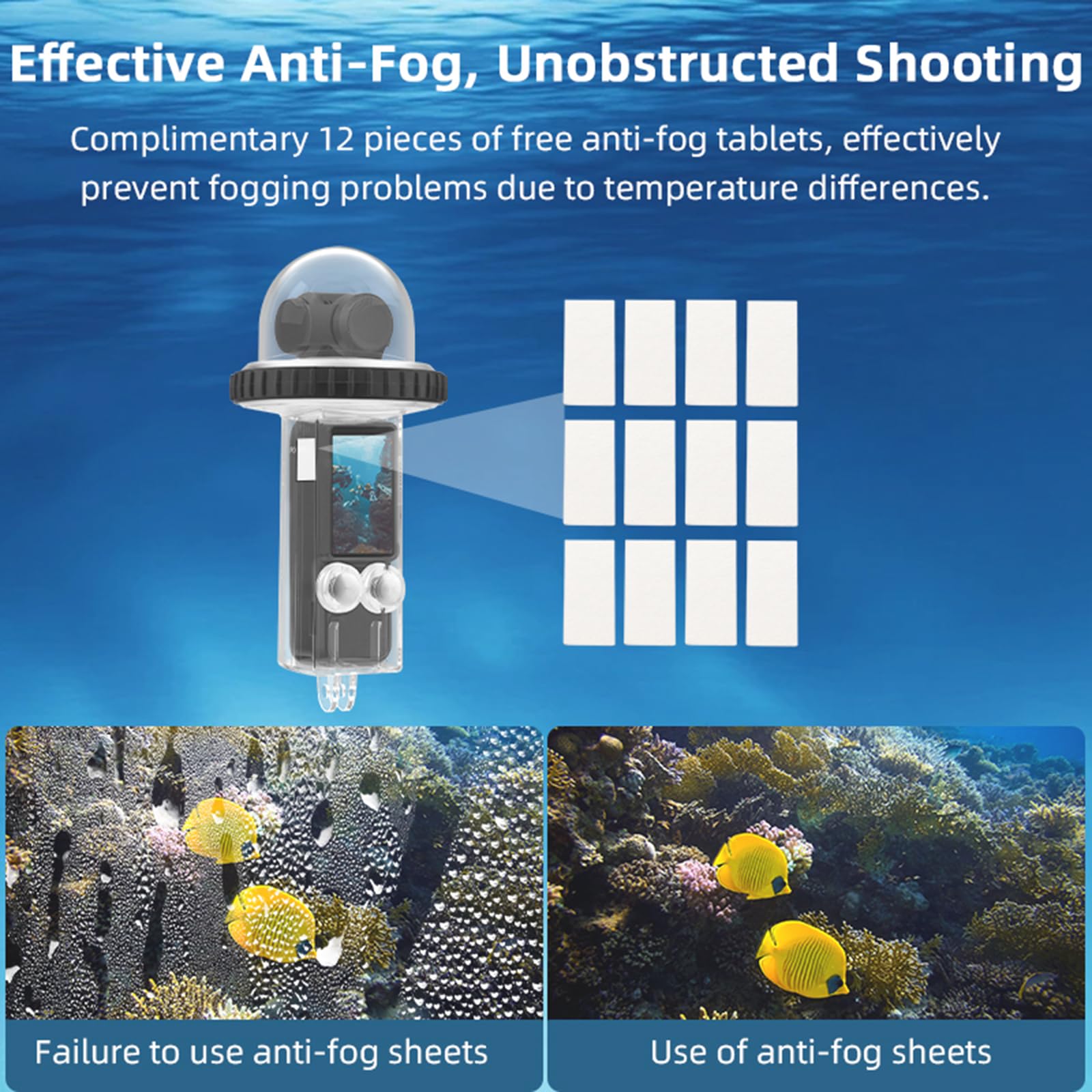 NOLOWY 40M Waterproof Camera Case for DJI Pocket 3 - Underwater Diving Cover, PC Protective Shell for Snorkeling, Swimming & Water Sports