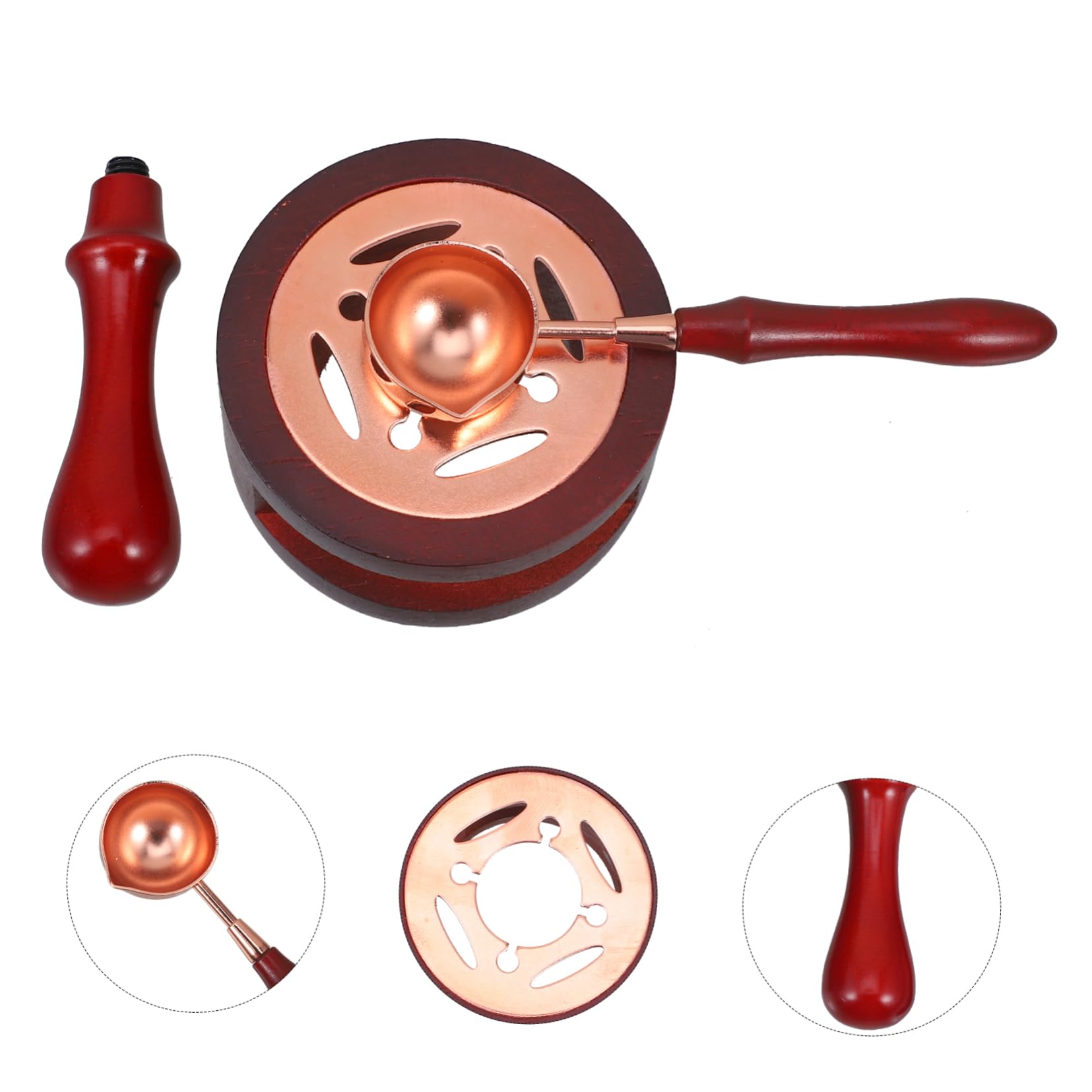 Premium Wax Seal Kit with Wax Warmer, Spoon & Copper Melter - Reusable Wax Sealing Tools for Letters, Invitations, Wedding Favors & DIY Crafts